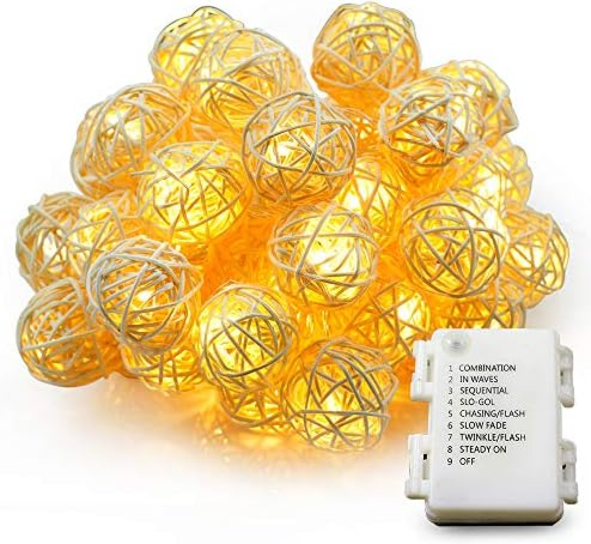 Globe Rattan Ball String Lights, Goodia 13.8feet 40 LED Warm White Fairy Light for Indoor,Bedroom,Curtain,Patio,Lawn,Landscape,Fairy Garden,Home,Wedding,Holiday,Christmas Tree,Party Globe Rattan Ball String Lights, Goodia 13.8feet 40 LED Warm White Fairy Light for Indoor,Bedroom,Curtain,Patio,Lawn,Landscape,Fairy Garden,Home,Wedding,Holiday,Christmas Tree,Party