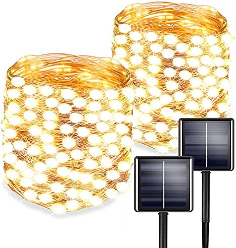2-Pack 200 LED Solar Fairy Lights Outdoor, Upgraded Oversize Lamp Beads & Super Bright Solar String Lights Outoor, 8 Modes Solar Lights for Garden Patio Decorations 2-Pack 200 LED Solar Fairy Lights Outdoor, Upgraded Oversize Lamp Beads & Super Bright Solar String Lights Outoor, 8 Modes Solar Lights for Garden Patio Decorations