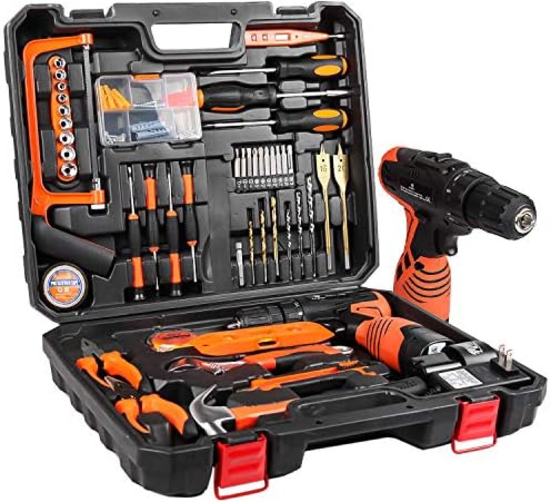 LETTON 16.8V Tool Kit with Drill, 247 In-lb Torque, 0-1300RMP Variable Speed, 10MM 3/8” Keyless Chuck, 18+1 Clutch, 1.3Ah Li-Ion Battery & Charger for Home Tool Kit LETTON 16.8V Tool Kit with Drill, 247 In-lb Torque, 0-1300RMP Variable Speed, 10MM 3/8” Keyless Chuck, 18+1 Clutch, 1.3Ah Li-Ion Battery & Charger for Home Tool Kit