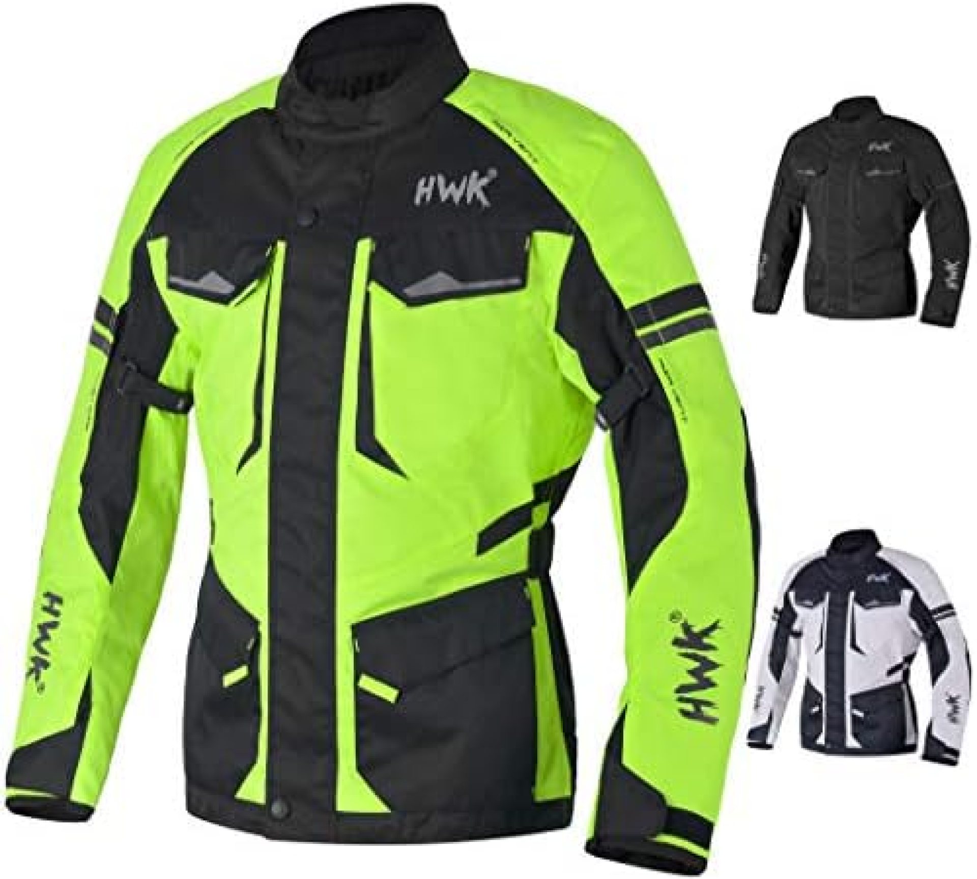 Adventure/Touring Motorcycle Jacket For Men Textile Motorbike CE Armored Waterproof Jackets ADV 4-Season (Hi-Vis Green, L) Adventure/Touring Motorcycle Jacket For Men Textile Motorbike CE Armored Waterproof Jackets ADV 4-Season (Hi-Vis Green, L)