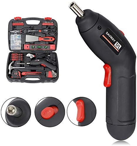 143-Piece Household Tool Kit 4.8V Power Drill Basic Tool Set with Black Hand Tools Box, Chrome Finished Tools for Home Maintenance,Drill Tool Sets for Homeowners 143-Piece Household Tool Kit 4.8V Power Drill Basic Tool Set with Black Hand Tools Box, Chrome Finished Tools for Home Maintenance,Drill Tool Sets for Homeowners
