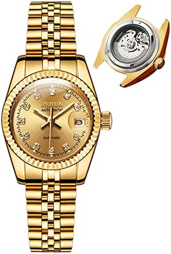 JSDUN Women Automatic Watches Gold and Silver Tone Luxury Mechanical Self Winding Watches – Enlarge Date Window Sapphire Mirror JSDUN Women Automatic Watches Gold and Silver Tone Luxury Mechanical Self Winding Watches – Enlarge Date Window Sapphire Mirror