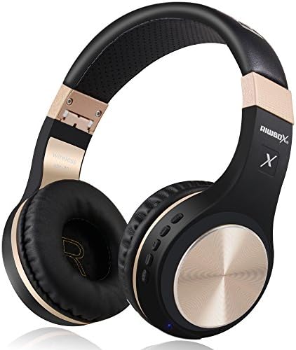 Bluetooth Headphones, Riwbox XBT-80 Folding Stereo Wireless Bluetooth Headphones Over Ear with Microphone and Volume Control, Wireless and Wired Headset for PC/Cell Phones/TV/ipad (Black Gold) Bluetooth Headphones, Riwbox XBT-80 Folding Stereo Wireless Bluetooth Headphones Over Ear with Microphone and Volume Control, Wireless and Wired Headset for PC/Cell Phones/TV/ipad (Black Gold)
