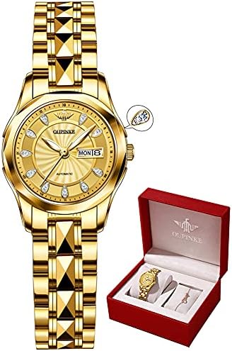 OUPINKE Watch for Women Automaitc Slef Winding echanical Fashion Ladies Wrist Watches Tungsten Steel Strap Sapphire Crystal Dress Waterproof Swiss Brand Gray OUPINKE Watch for Women Automaitc Slef Winding echanical Fashion Ladies Wrist Watches Tungsten Steel Strap Sapphire Crystal Dress Waterproof Swiss Brand Gray