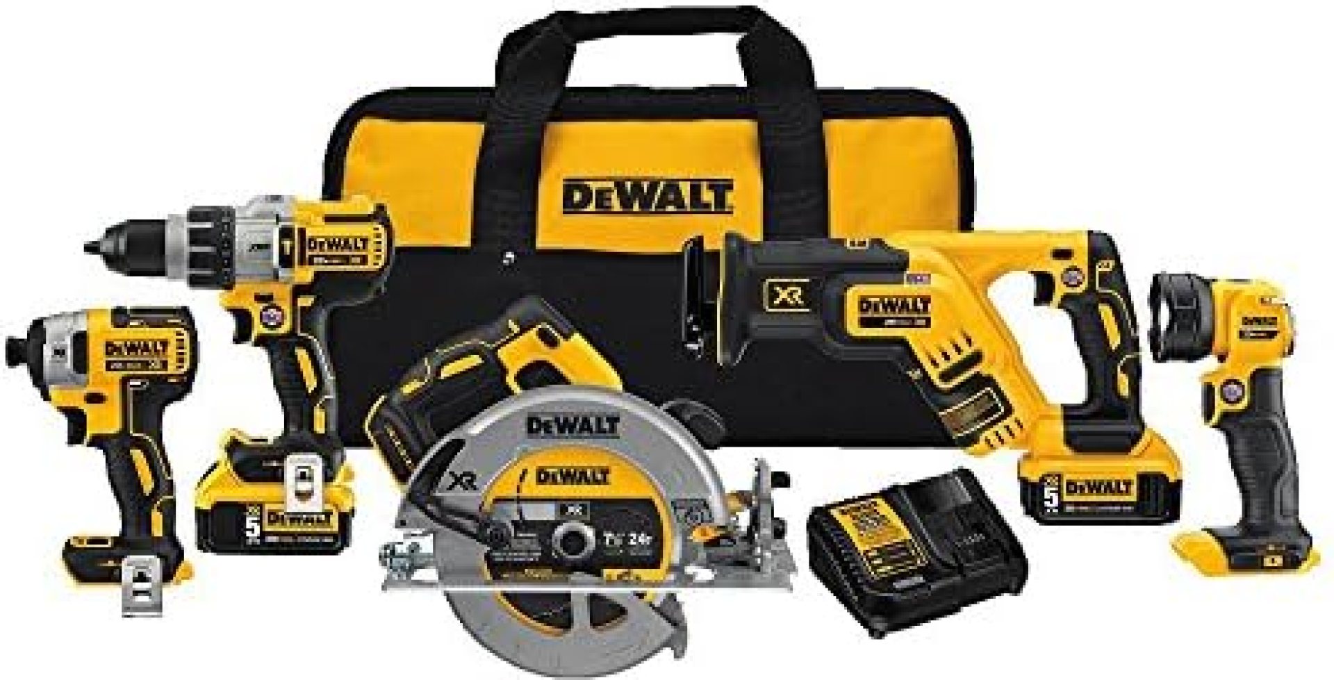 DEWALT 20V MAX XR Cordless Drill Combo Kit, Brushless, 5-Tool (DCK594P2) DEWALT 20V MAX XR Cordless Drill Combo Kit, Brushless, 5-Tool (DCK594P2)