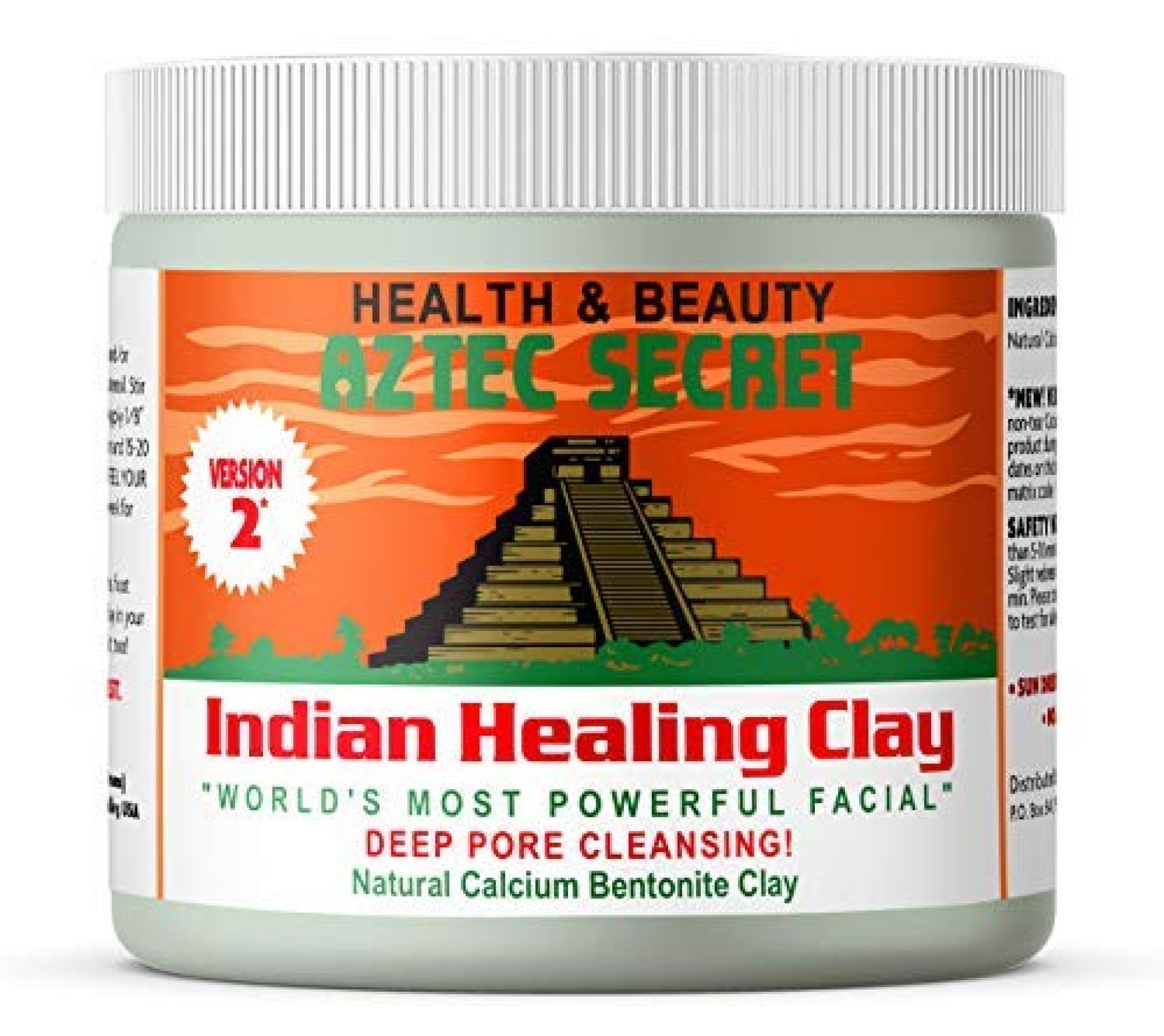 Aztec Secret – Indian Healing Clay 1 lb – Deep Pore Cleansing Facial & Body Mask – The Original 100% Natural Calcium Bentonite Clay – New Version 2 Aztec Secret – Indian Healing Clay 1 lb – Deep Pore Cleansing Facial & Body Mask – The Original 100% Natural Calcium Bentonite Clay – New Version 2