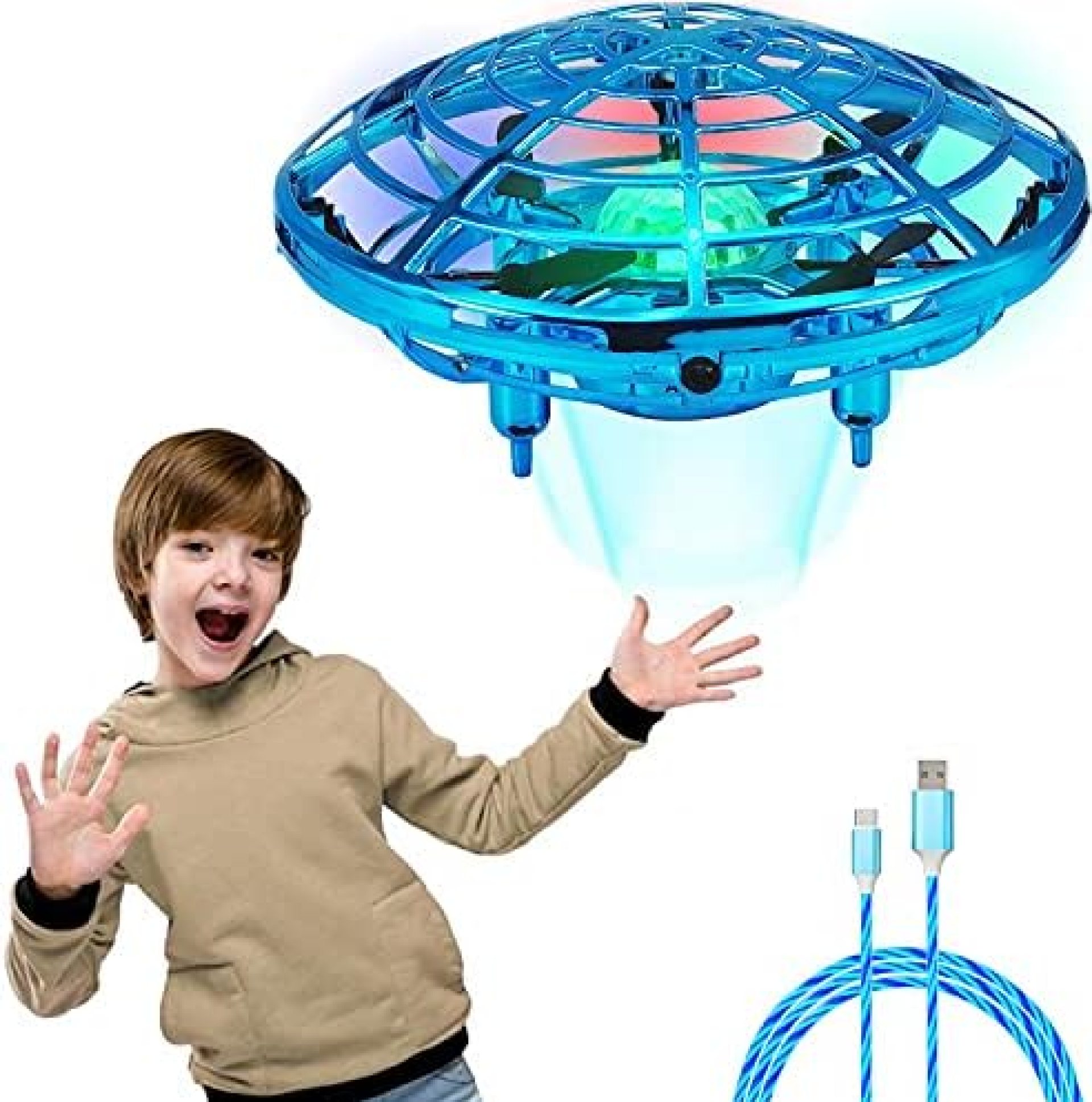 Hand Operated Drones for Kids, Hands Free Motion Sensor Mini Drone, Easy Indoor UFO Toy Flying Ball Drone with LED Flowing Charging Cable, 3D Flip Toys Gift for Boys and Girls Helicopter Hand Operated Drones for Kids, Hands Free Motion Sensor Mini Drone, Easy Indoor UFO Toy Flying Ball Drone with LED Flowing Charging Cable, 3D Flip Toys Gift for Boys and Girls Helicopter