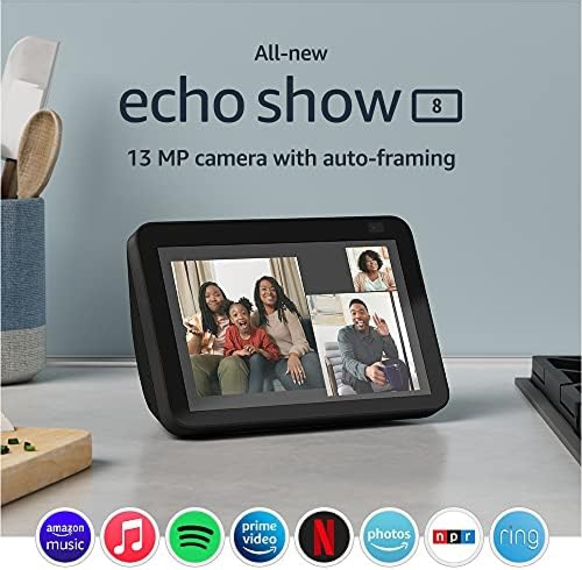 All-new Echo Show 8 (2nd Gen, 2021 release) | HD smart display with Alexa and 13 MP camera | Charcoal All-new Echo Show 8 (2nd Gen, 2021 release) | HD smart display with Alexa and 13 MP camera | Charcoal
