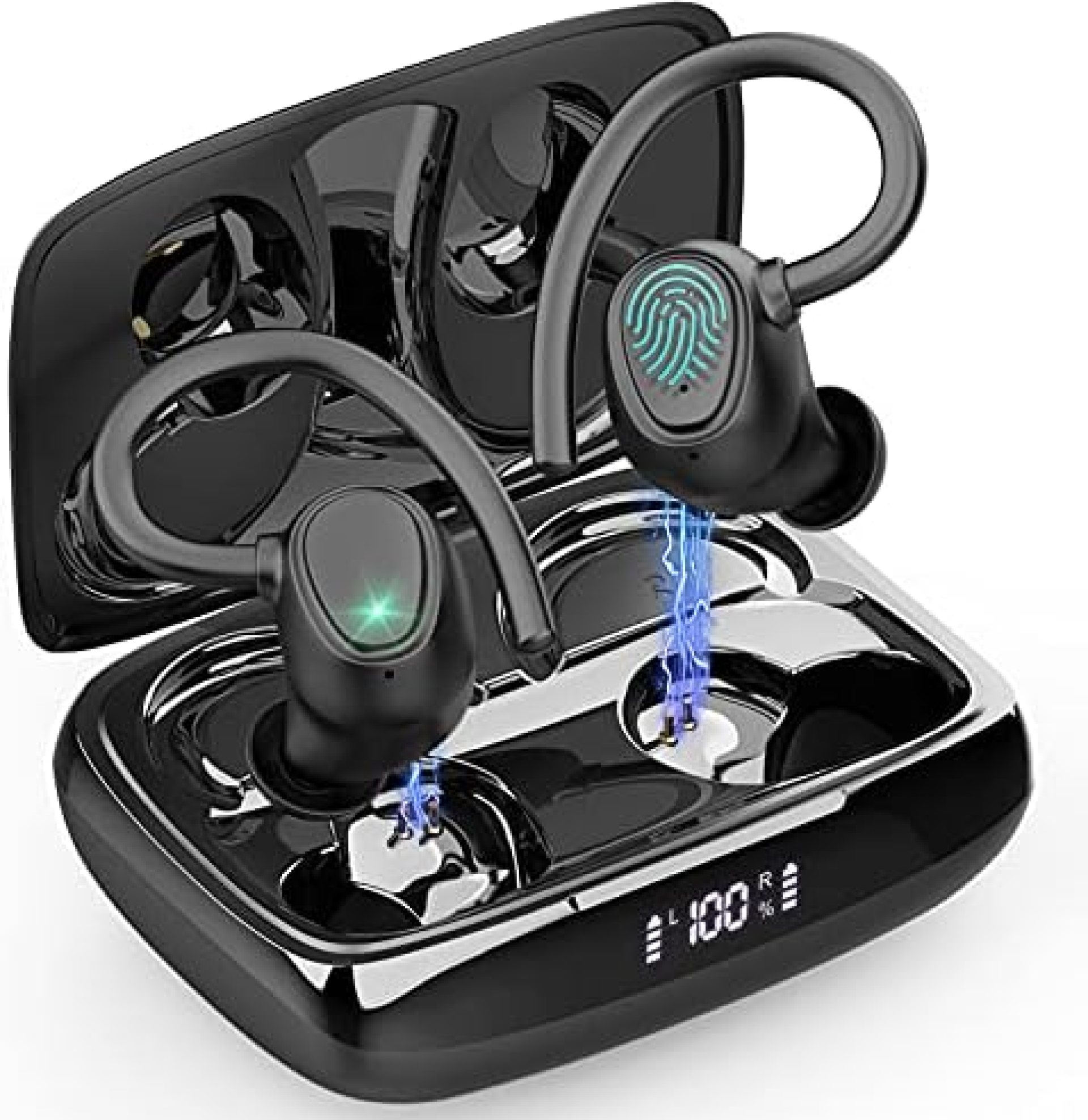 Rinsmola Wireless Earbuds, Bluetooth 5.1 Headphones Sport Wireless Earphones in Ear 6D Stereo Noise Cancelling Earbuds with Mic, Earhooks Ear Buds IPX7 Waterproof 48H Playtime Headset for Running Gym Rinsmola Wireless Earbuds, Bluetooth 5.1 Headphones Sport Wireless Earphones in Ear 6D Stereo Noise Cancelling Earbuds with Mic, Earhooks Ear Buds IPX7 Waterproof 48H Playtime Headset for Running Gym