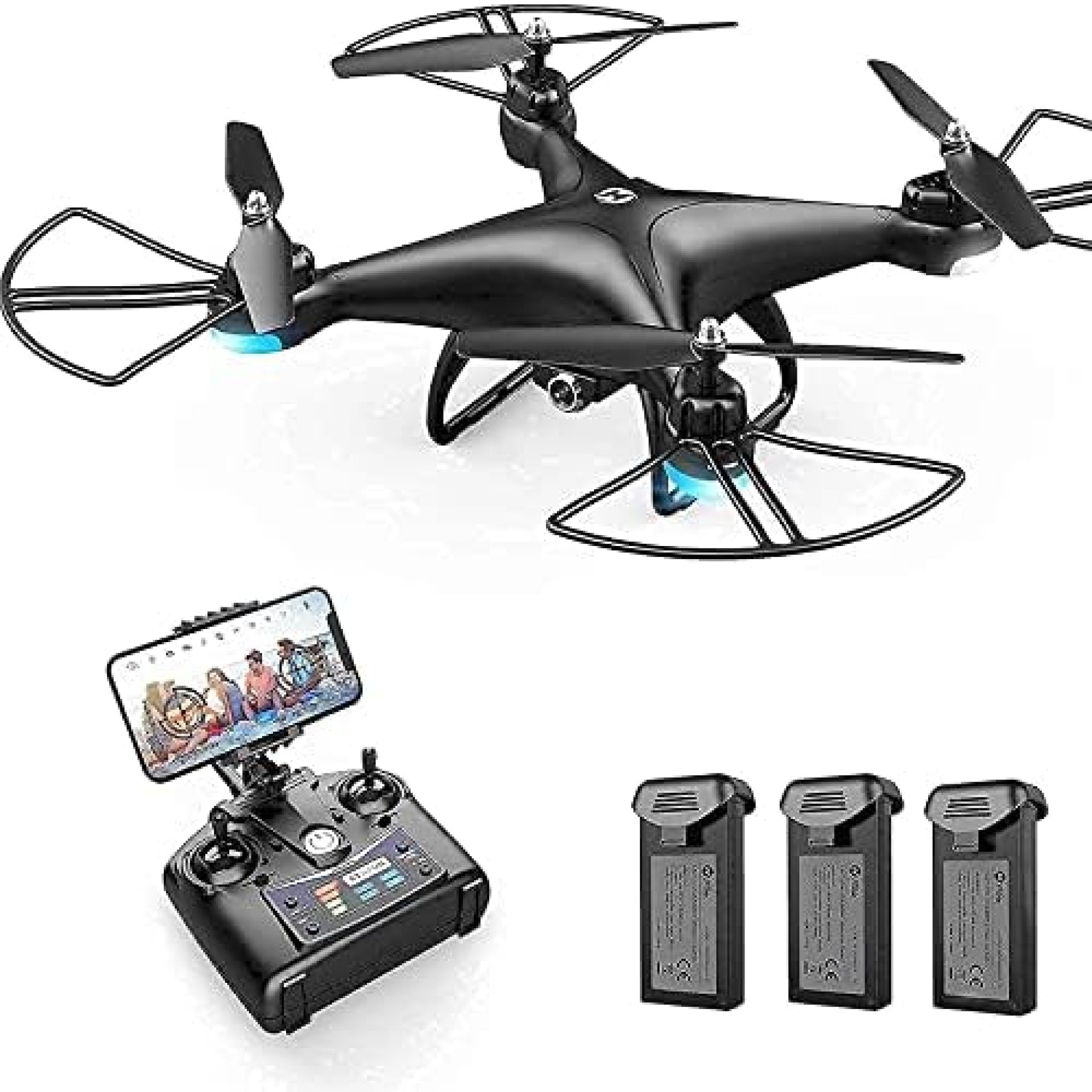 Holy Stone HS110D FPV RC Drone with 1080P HD Camera Live Video 120°Wide-Angle WiFi Quadcopter with Gesture Control, Altitude Hold, Headless Mode, 3D Flip RTF and 3 Batteries Holy Stone HS110D FPV RC Drone with 1080P HD Camera Live Video 120°Wide-Angle WiFi Quadcopter with Gesture Control, Altitude Hold, Headless Mode, 3D Flip RTF and 3 Batteries