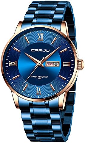 CRRJU Men’s Minimalist Casual Luxury Auto Date Watches Fashion Business Japan Movement Quartz Waterproof Wristwatches for Men,Silver Stainless Steel Band Watch CRRJU Men’s Minimalist Casual Luxury Auto Date Watches Fashion Business Japan Movement Quartz Waterproof Wristwatches for Men,Silver Stainless Steel Band Watch