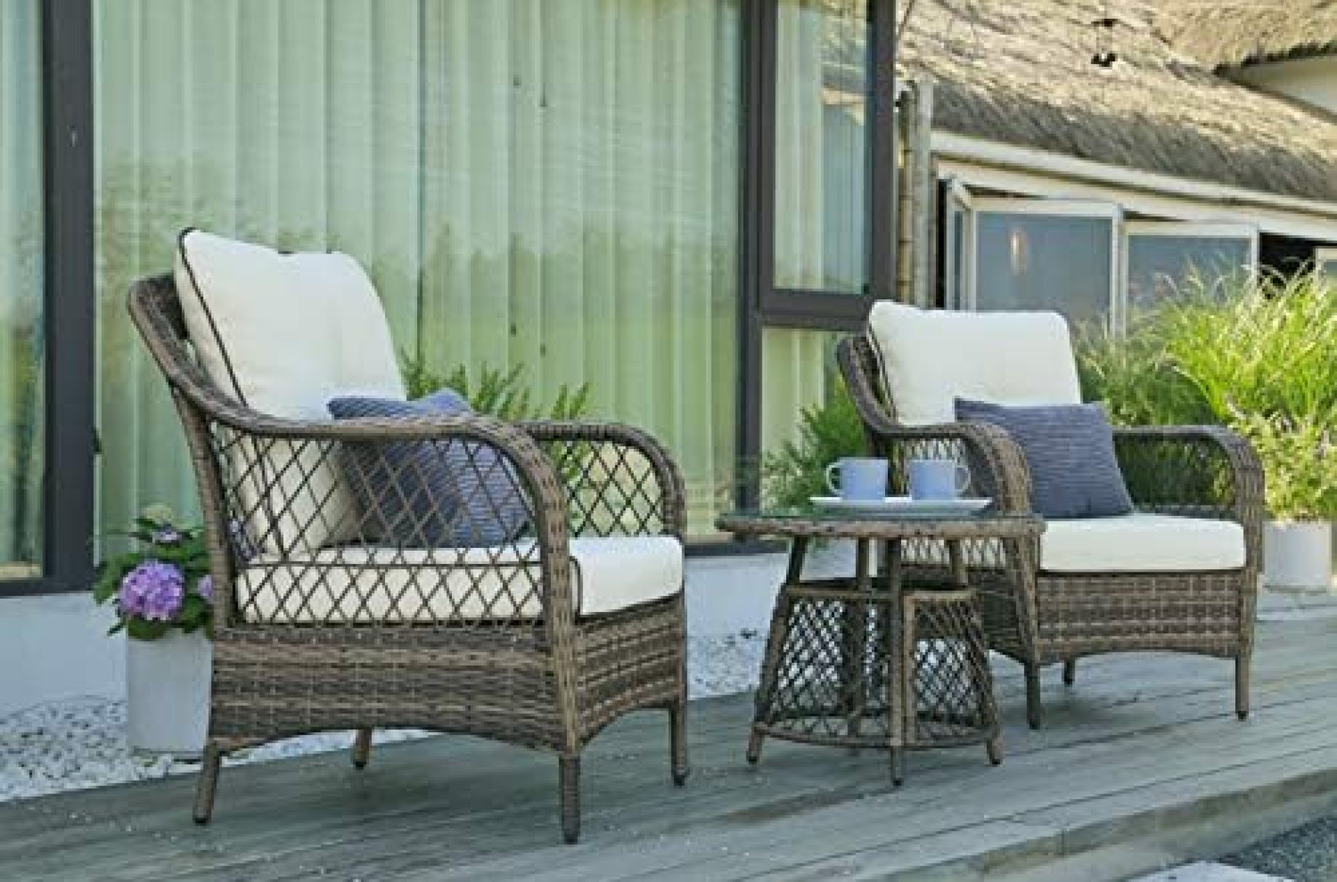 N&V Wicker Patio Furniture Rattan Conversation Chairs Bistro Sets with Table & Cushions for Outdoor Indoor Use Porch Backyard Garden 3 Pieces N&V Wicker Patio Furniture Rattan Conversation Chairs Bistro Sets with Table & Cushions for Outdoor Indoor Use Porch Backyard Garden 3 Pieces