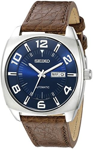 Seiko Men’s SNKN37 Stainless Steel Automatic Self-Wind Watch with Brown Leather Band Seiko Men’s SNKN37 Stainless Steel Automatic Self-Wind Watch with Brown Leather Band