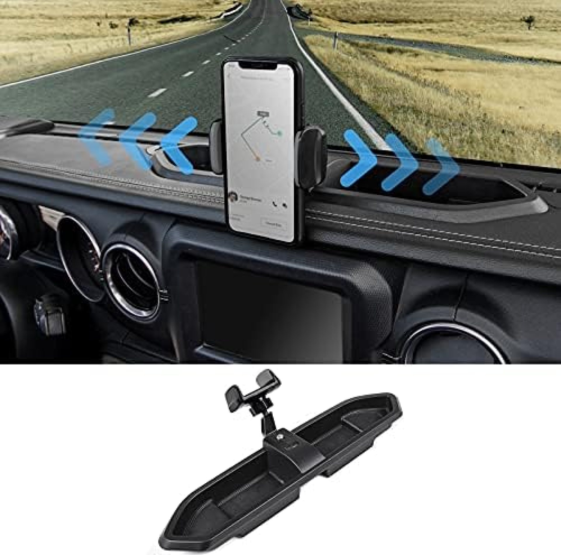 SQQP JL Multi-Mount Dash Phone Holder, Phone Mount Stoage Tray Cellphone System Kit fits for 2018-2021 Jeep Wrangler JL JLU & Jeep Gladiator JT SQQP JL Multi-Mount Dash Phone Holder, Phone Mount Stoage Tray Cellphone System Kit fits for 2018-2021 Jeep Wrangler JL JLU & Jeep Gladiator JT