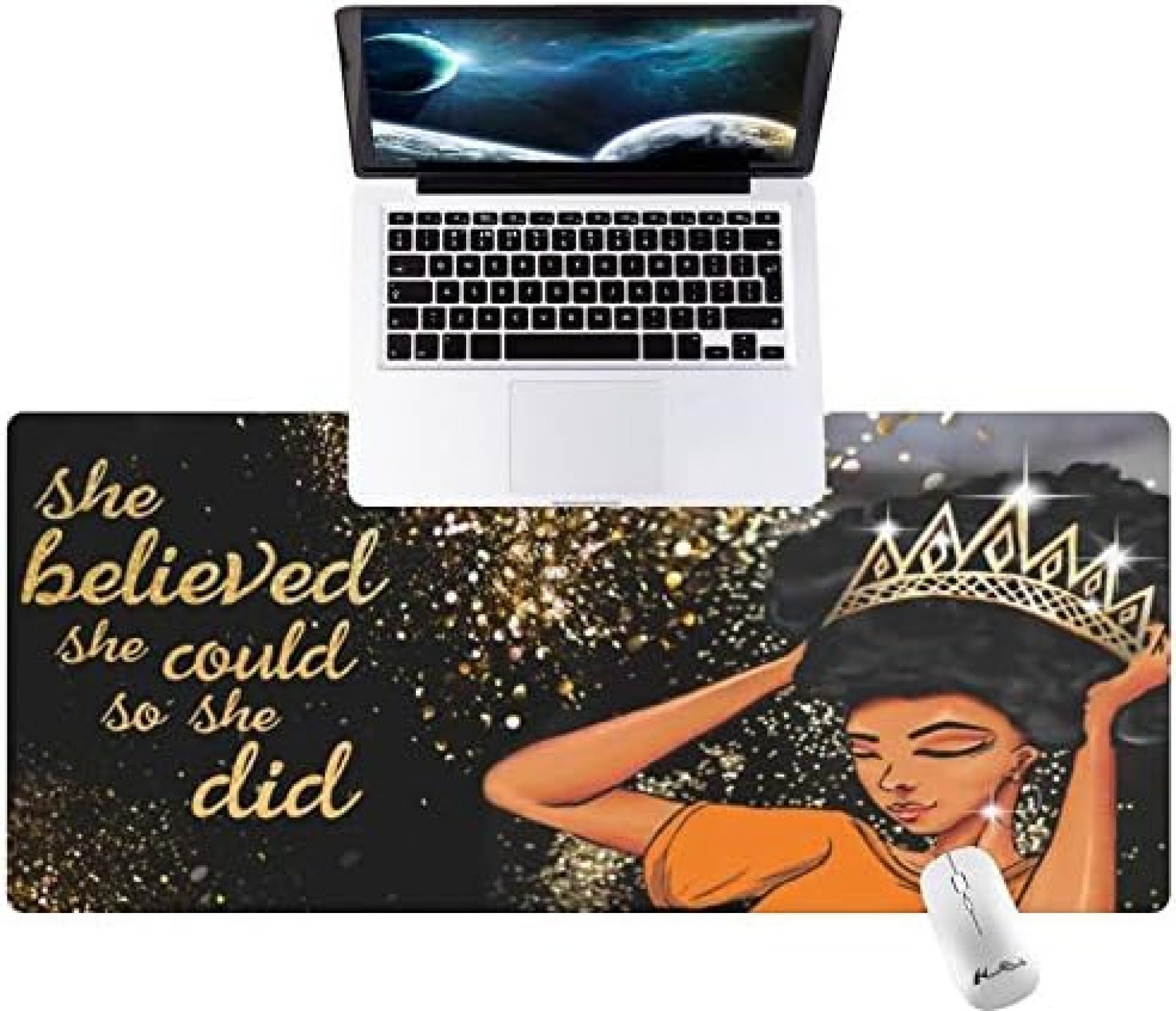 Hunthawk Large Desk Mat, Pretty Afro Girl Mouse Pad, Desktop Home Office School Cute Decor Big Extended Pretty Desk Pad for Gaming Laptop Computer Accessories 35.4″x15.7″x0.1″ Hunthawk Large Desk Mat, Pretty Afro Girl Mouse Pad, Desktop Home Office School Cute Decor Big Extended Pretty Desk Pad for Gaming Laptop Computer Accessories 35.4″x15.7″x0.1″