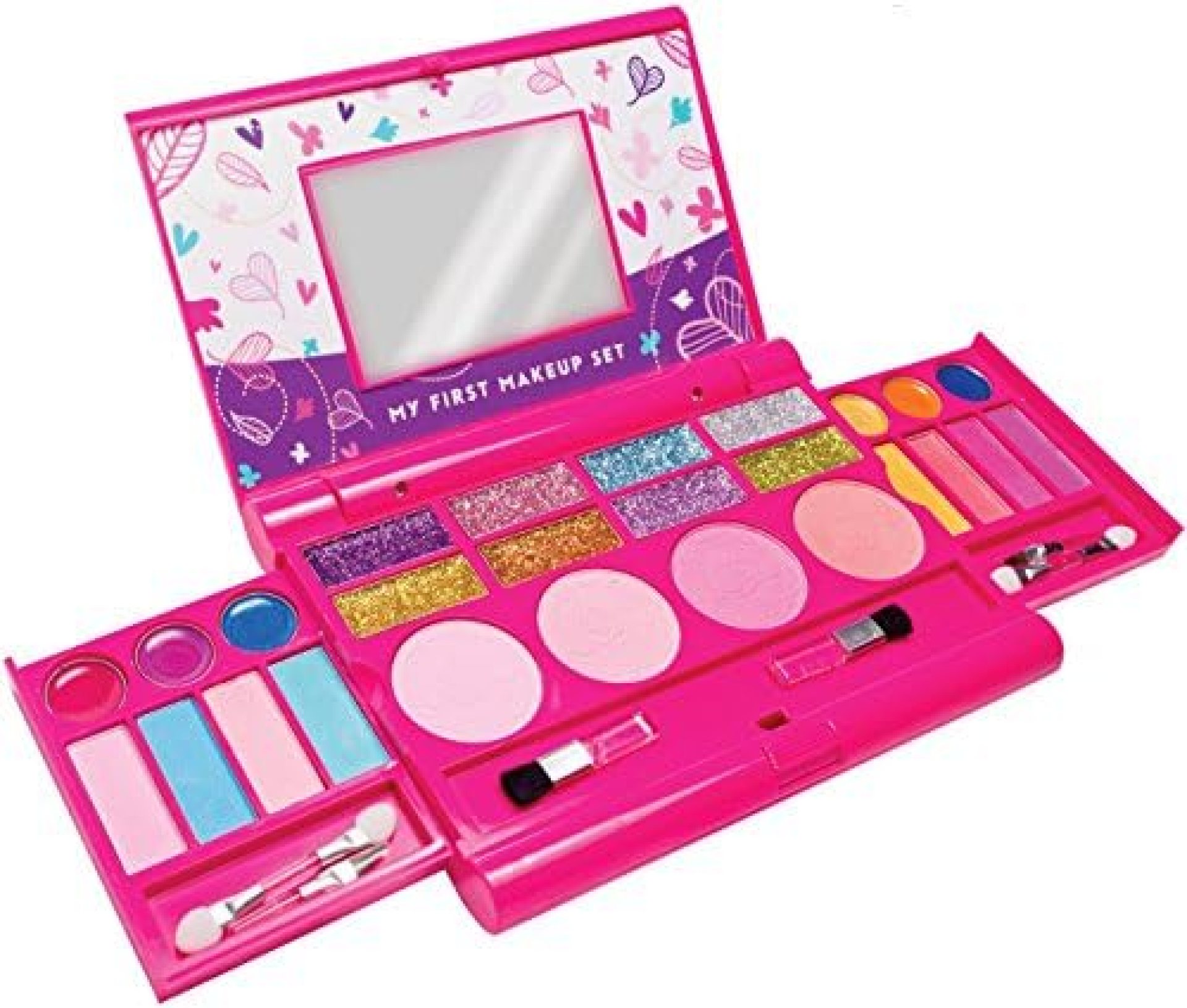 My First Makeup Set, Girls Makeup Kit, Fold Out Makeup Palette with Mirror and Secure Close – Safety Tested- Non Toxic (Original Design) My First Makeup Set, Girls Makeup Kit, Fold Out Makeup Palette with Mirror and Secure Close – Safety Tested- Non Toxic (Original Design)