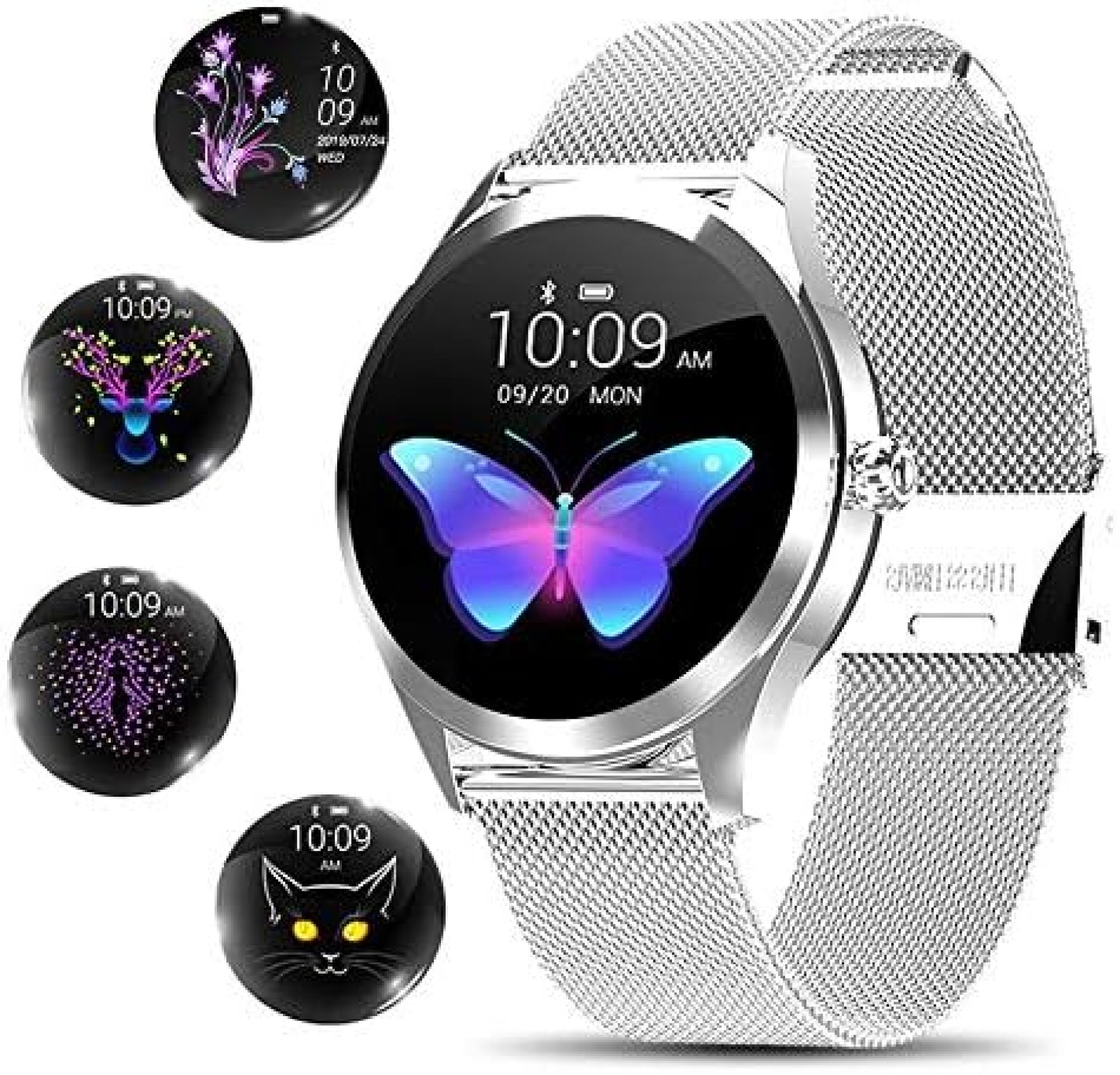 Smart Watch for Women,Elegant&High-end Sylish Stainless Steel IP68 Waterproof Smartwatch Fitness Tracker with Heart Rate Sleep Monitoring Calories Pedometer Activity Tracker,Gift for Lady Girls,Silver Smart Watch for Women,Elegant&High-end Sylish Stainless Steel IP68 Waterproof Smartwatch Fitness Tracker with Heart Rate Sleep Monitoring Calories Pedometer Activity Tracker,Gift for Lady Girls,Silver