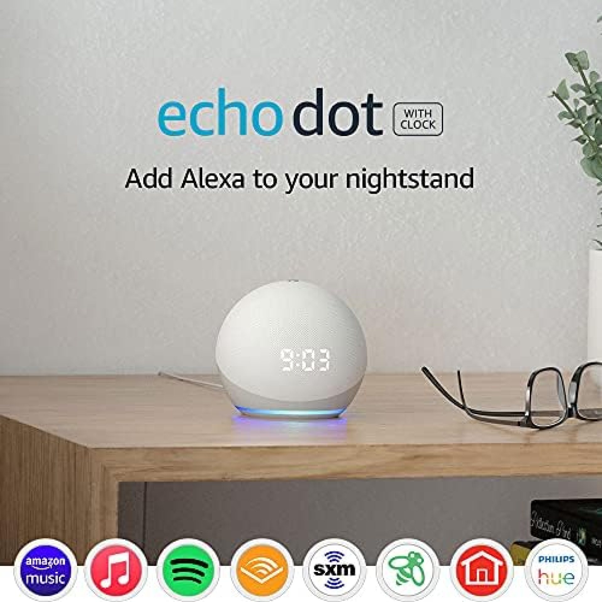 Echo Dot (4th Gen) | Smart speaker with clock and Alexa | Glacier White Echo Dot (4th Gen) | Smart speaker with clock and Alexa | Glacier White