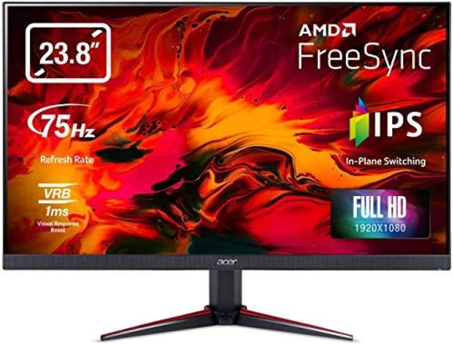 Acer Nitro VG240Y bmiix 23.8″ Full HD (1920 x 1080) IPS Monitor with AMD Radeon FREESYNC Technology – 1ms VRB | 75Hz Refresh | (2 x HDMI Ports & 1 x VGA),Black Acer Nitro VG240Y bmiix 23.8″ Full HD (1920 x 1080) IPS Monitor with AMD Radeon FREESYNC Technology – 1ms VRB | 75Hz Refresh | (2 x HDMI Ports & 1 x VGA),Black