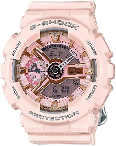 Casio G-Shock Gold and Pink Dial Pink Resin Quartz Ladies Watch GMAS110MP-4A1 Casio G-Shock Gold and Pink Dial Pink Resin Quartz Ladies Watch GMAS110MP-4A1