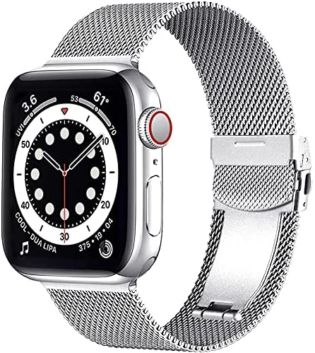 Muranne Compatible with Apple Watch Band 40mm 38mm 44mm 42mm for Women Men, Stainless Steel Sport Loop Adjustable Metal Replacement Mesh Bands Compatible with iWatch SE & Series 6 5 4 3 2 1 Muranne Compatible with Apple Watch Band 40mm 38mm 44mm 42mm for Women Men, Stainless Steel Sport Loop Adjustable Metal Replacement Mesh Bands Compatible with iWatch SE & Series 6 5 4 3 2 1