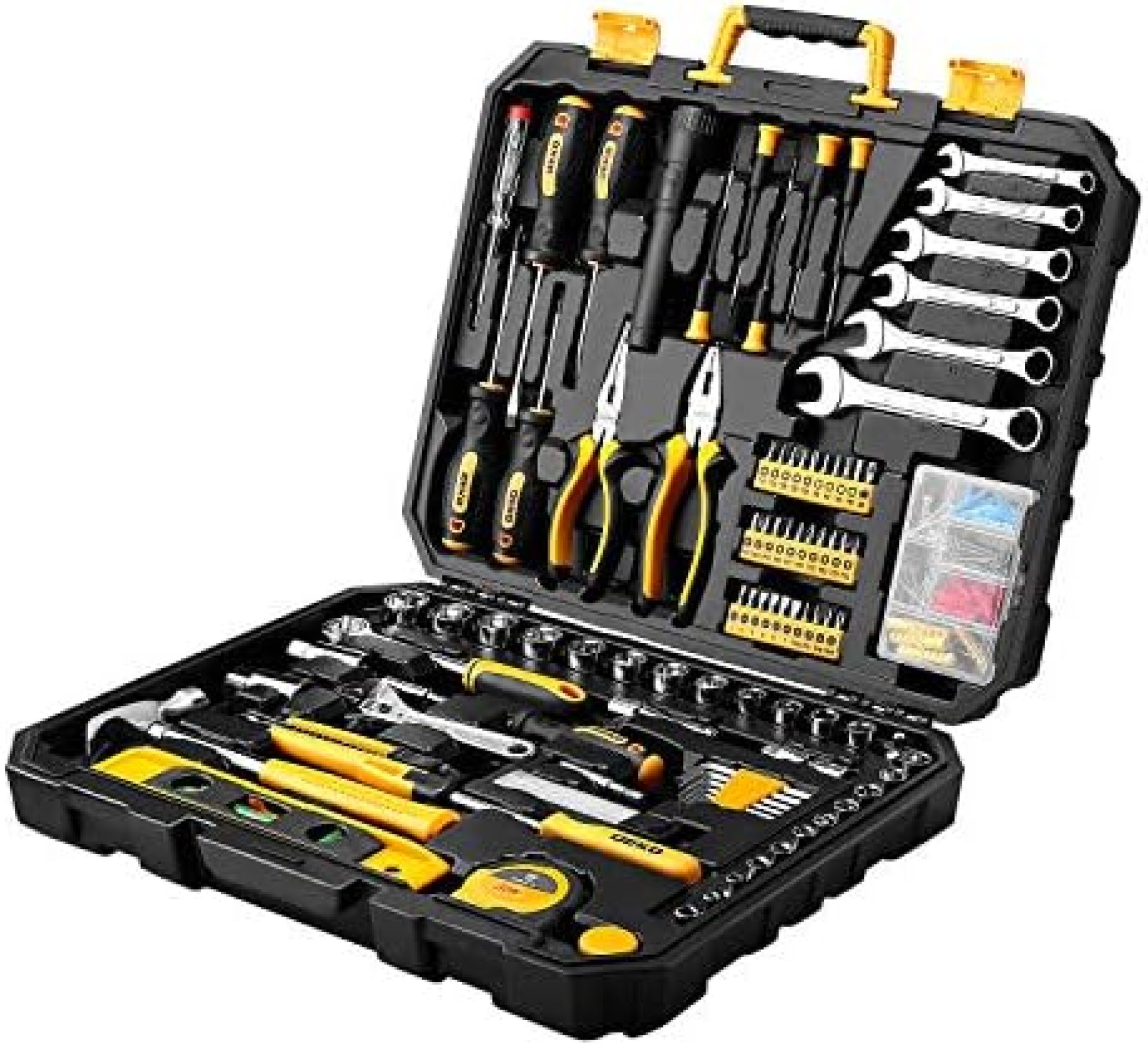 DEKOPRO 208 Piece Tool Set,General Household Hand Tool Kit with Plastic Toolbox Storage Case DEKOPRO 208 Piece Tool Set,General Household Hand Tool Kit with Plastic Toolbox Storage Case