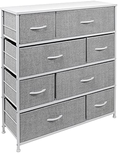 Sorbus Dresser with 8 Drawers – Furniture Storage Chest Tower Unit for Bedroom, Hallway, Closet, Office Organization – Steel Frame, Wood Top, Easy Pull Fabric Bins (White) Sorbus Dresser with 8 Drawers – Furniture Storage Chest Tower Unit for Bedroom, Hallway, Closet, Office Organization – Steel Frame, Wood Top, Easy Pull Fabric Bins (White)