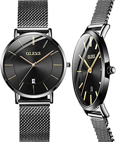 Women Watch Date Waterproof Thin Wrist Watches Analog Calendar Easy Read OLEVS Rose Gold Mesh Stainless Steel and Ladies Watches (Gold/Black/White) Women Watch Date Waterproof Thin Wrist Watches Analog Calendar Easy Read OLEVS Rose Gold Mesh Stainless Steel and Ladies Watches (Gold/Black/White)