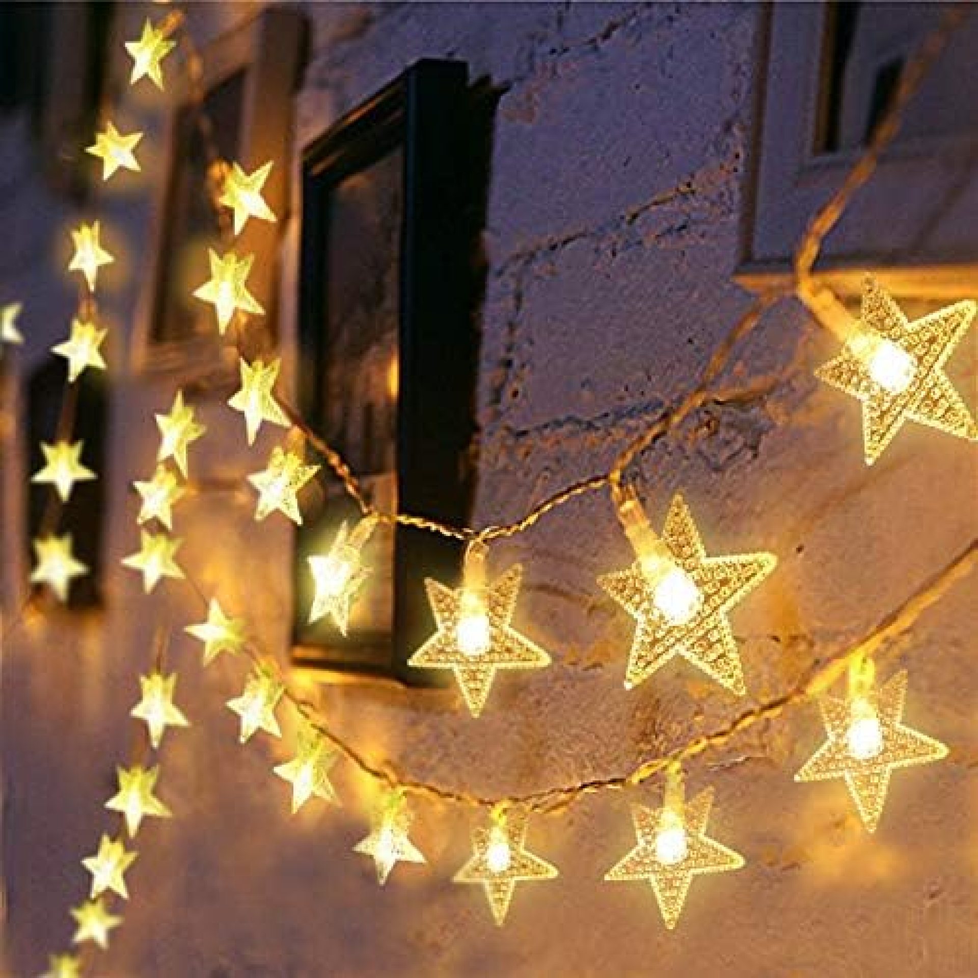 Star String Lights 43 ft 100 Led Fairy Lights Extendable Waterproof Twinkle Lights with 8 Flashing Modes for Bedroom Wall Wedding Indoor Outdoor Decoration, Warm White Star String Lights 43 ft 100 Led Fairy Lights Extendable Waterproof Twinkle Lights with 8 Flashing Modes for Bedroom Wall Wedding Indoor Outdoor Decoration, Warm White