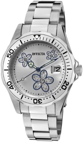 Invicta Women’s 12834 Pro Diver Silver Dial Crystal Accented Flowers Watch Invicta Women’s 12834 Pro Diver Silver Dial Crystal Accented Flowers Watch