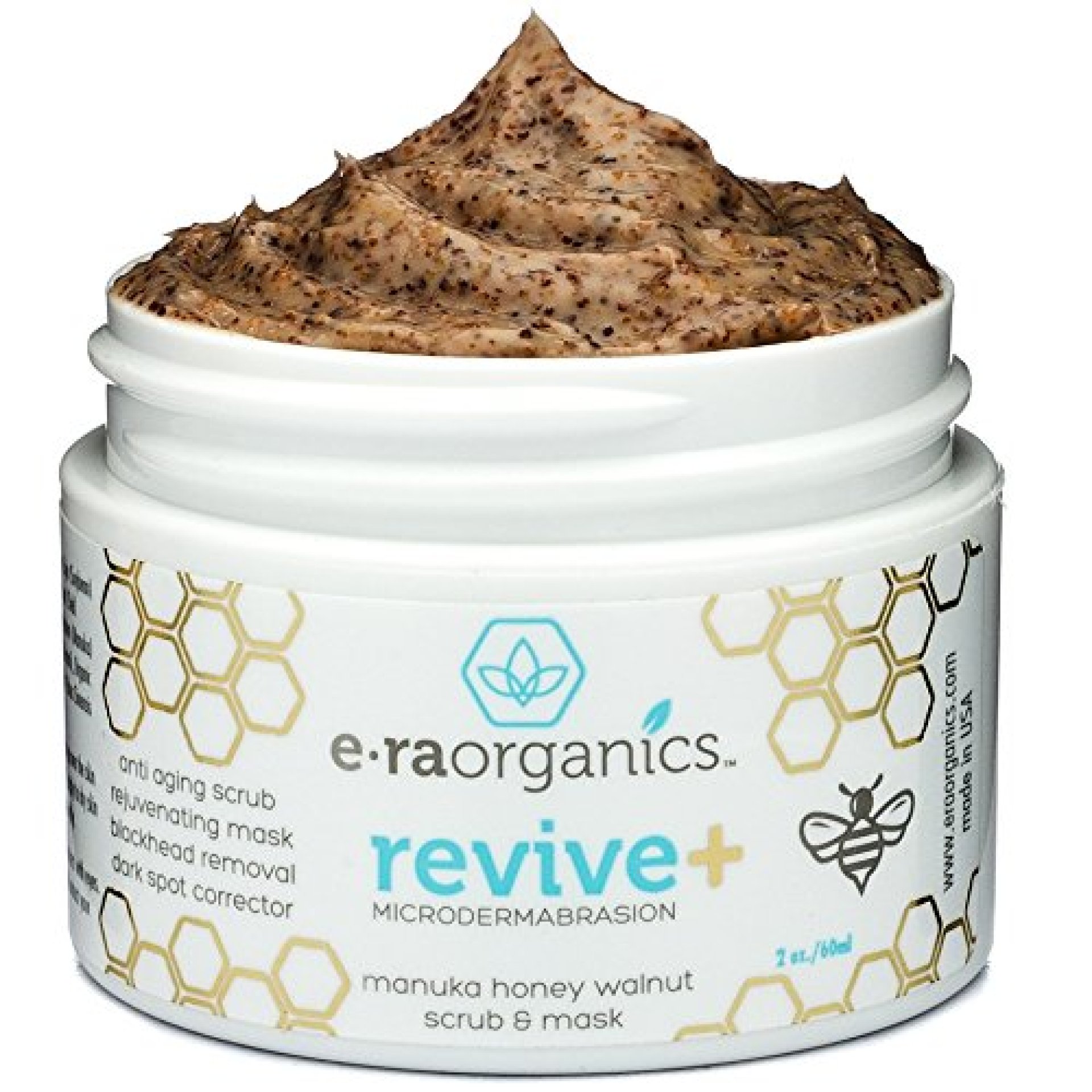 Era Organics Microdermabrasion Facial Scrub & Face Exfoliator – Spa Quality Exfoliating Face Mask with Manuka Honey & Walnut – Moisturizing Facial Exfoliant for Dry Skin, Blackheads, Wrinkles, Acne + Era Organics Microdermabrasion Facial Scrub & Face Exfoliator – Spa Quality Exfoliating Face Mask with Manuka Honey & Walnut – Moisturizing Facial Exfoliant for Dry Skin, Blackheads, Wrinkles, Acne +