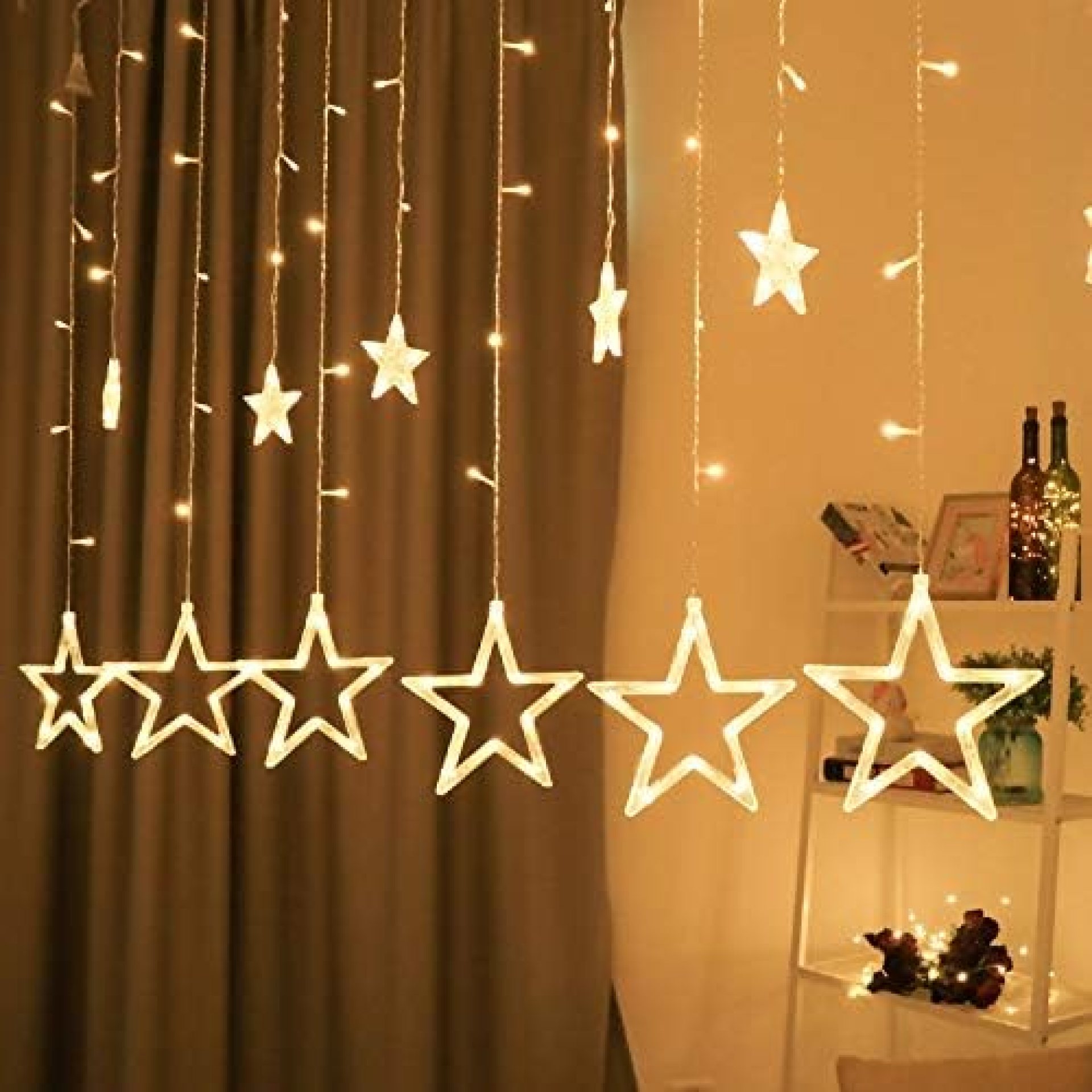BHCLIGHT 12 Stars 138 LED Star Lights, Curtain String Lights for Bedroom with 8 Lighting Modes,Waterproof Window Lights Ramadan Decorations, Wedding,Garden Christmas Decorations Lights – Warm White BHCLIGHT 12 Stars 138 LED Star Lights, Curtain String Lights for Bedroom with 8 Lighting Modes,Waterproof Window Lights Ramadan Decorations, Wedding,Garden Christmas Decorations Lights – Warm White