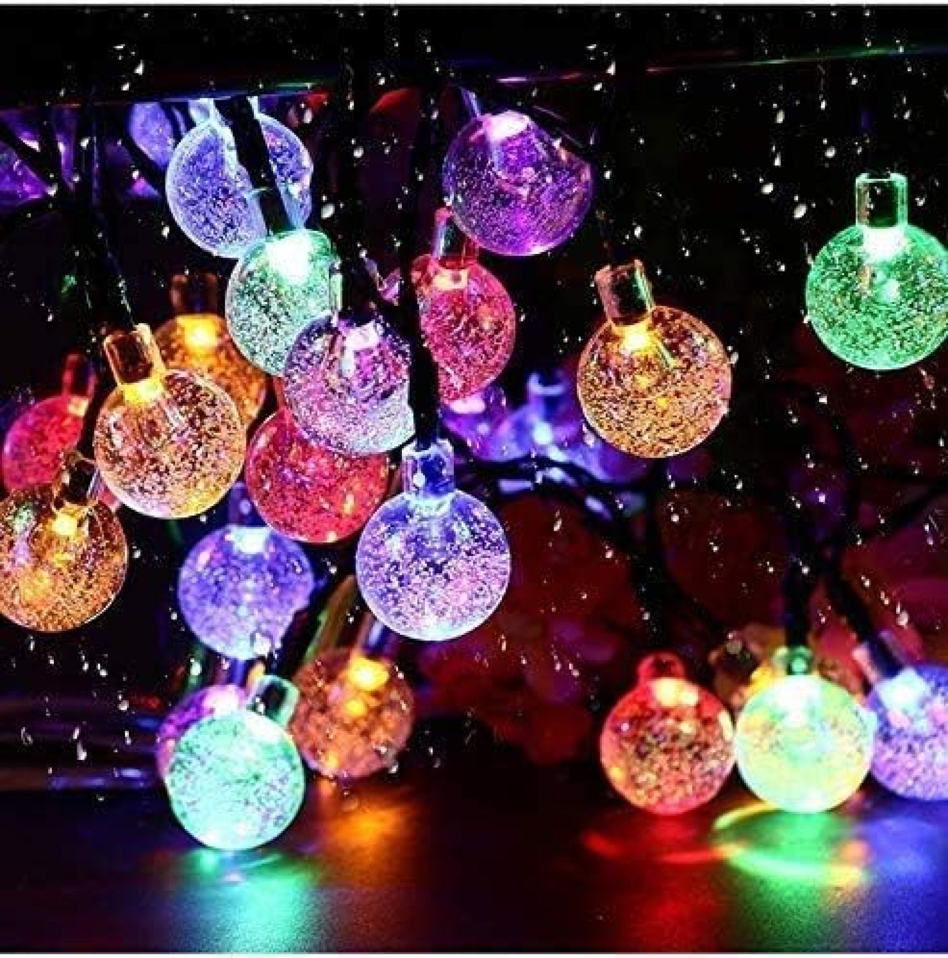 Solar String Lights Garden 50 LED 24Ft Outdoor String Lights Multi-Colored Waterproof Crystal Ball Fairy Lights, Decoration Lighting for Home, Garden, Patio, Yard, Christmas Solar String Lights Garden 50 LED 24Ft Outdoor String Lights Multi-Colored Waterproof Crystal Ball Fairy Lights, Decoration Lighting for Home, Garden, Patio, Yard, Christmas