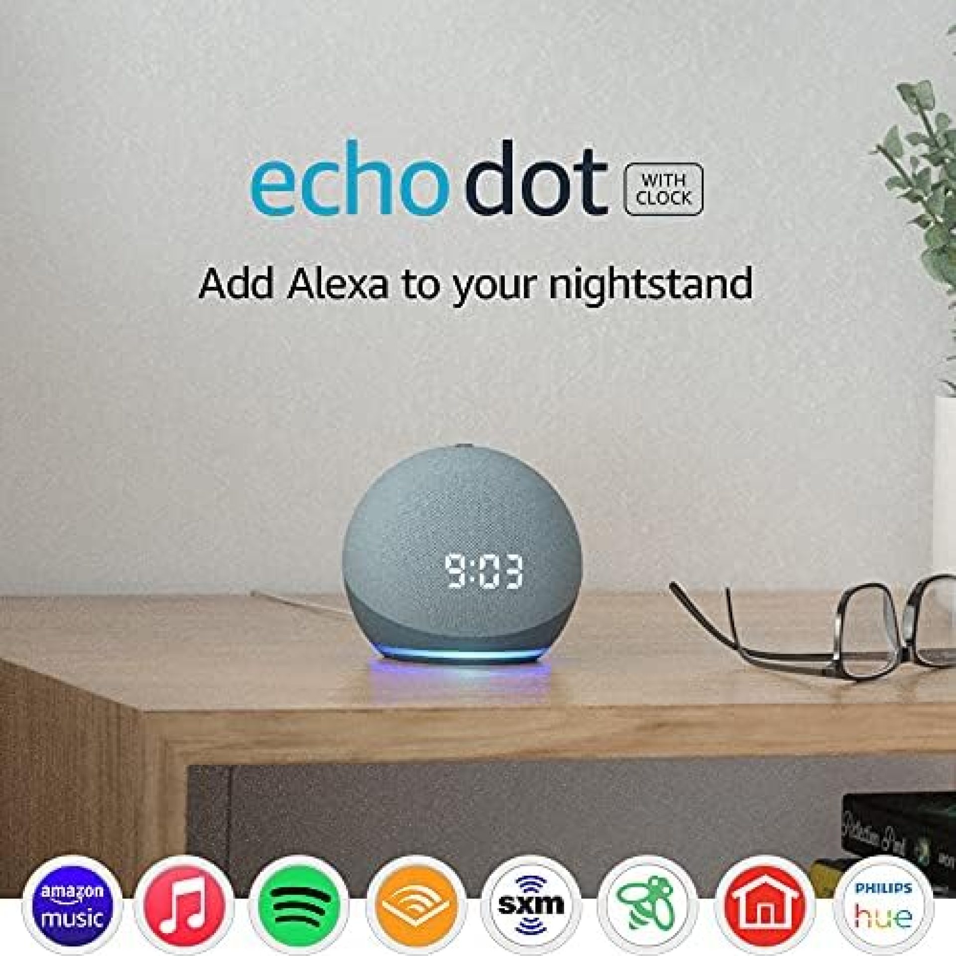Echo Dot (4th Gen) | Smart speaker with clock and Alexa | Twilight Blue Echo Dot (4th Gen) | Smart speaker with clock and Alexa | Twilight Blue
