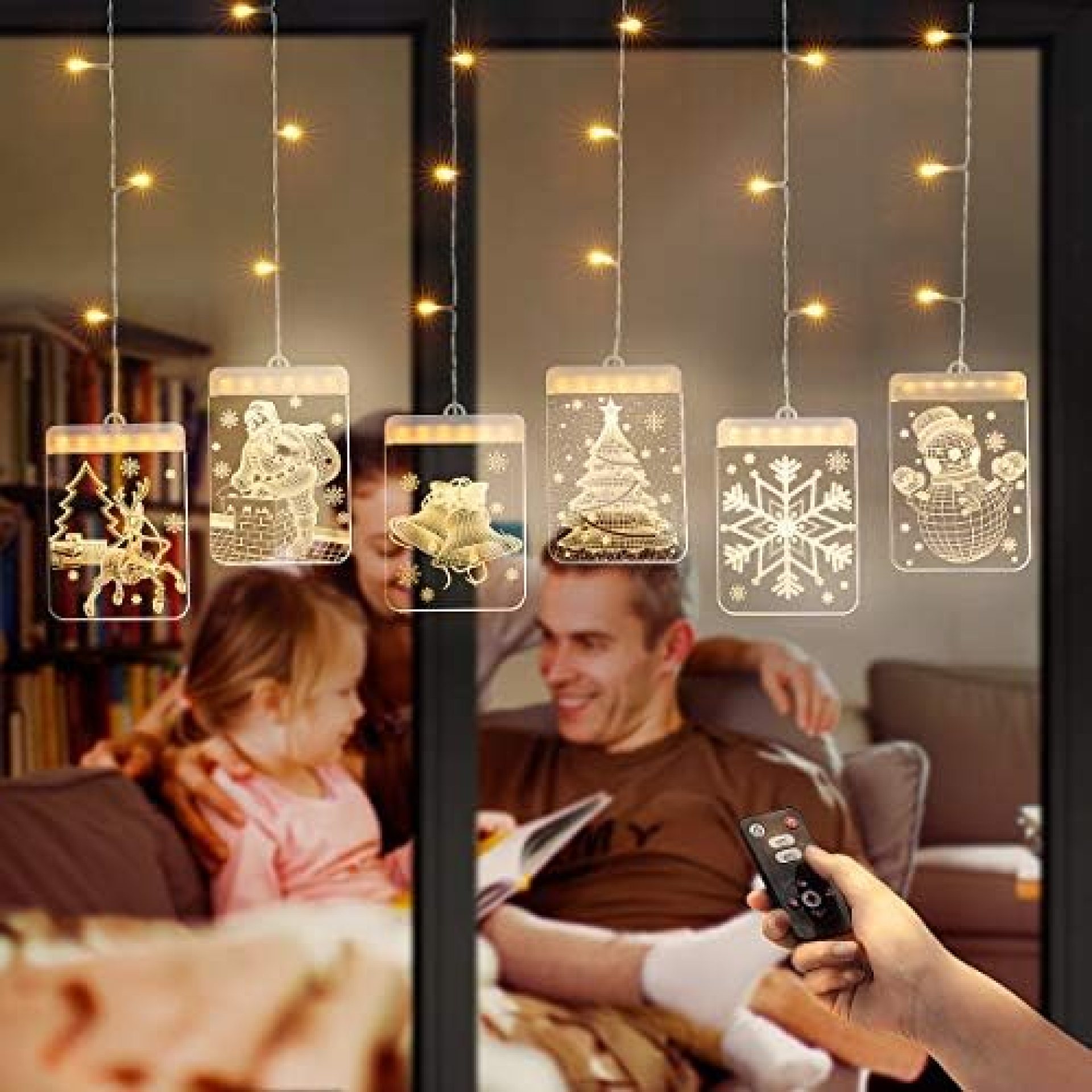 Window Hanging Lights Decor, Dimmable Creative 3D LED Curtain String Lights with Timer/5 Modes/USB Plug,Warm White Remote Control Twinkle Lights for Bedroom/Window/Wall/Fireplace/Patio/RV Camping Window Hanging Lights Decor, Dimmable Creative 3D LED Curtain String Lights with Timer/5 Modes/USB Plug,Warm White Remote Control Twinkle Lights for Bedroom/Window/Wall/Fireplace/Patio/RV Camping