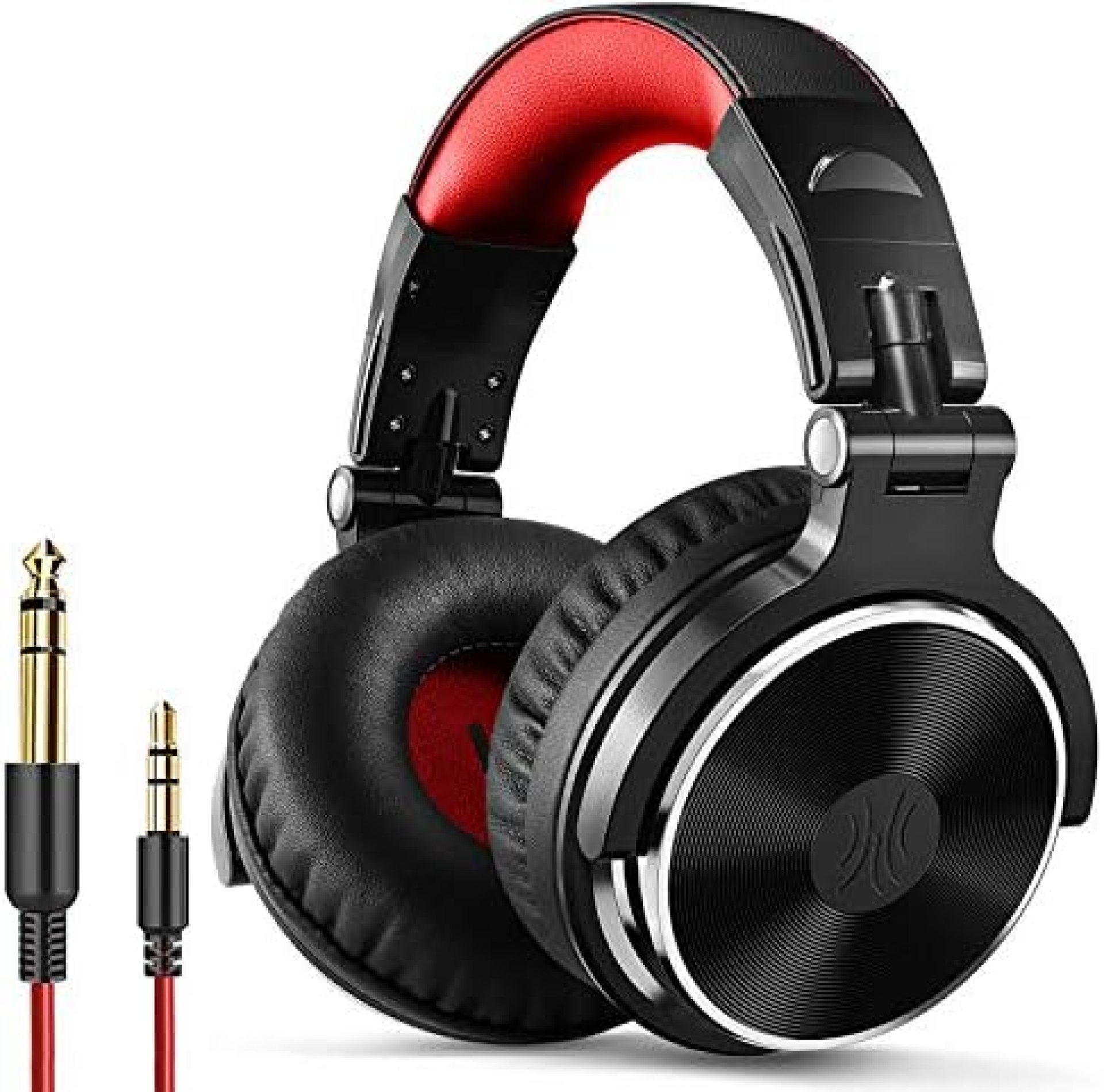 OneOdio Over Ear Headphone, Wired Bass Headsets with 50mm Driver, Foldable Lightweight Headphones with Shareport and Mic for Recording Monitoring Podcast Guitar PC TV – (Red) OneOdio Over Ear Headphone, Wired Bass Headsets with 50mm Driver, Foldable Lightweight Headphones with Shareport and Mic for Recording Monitoring Podcast Guitar PC TV – (Red)