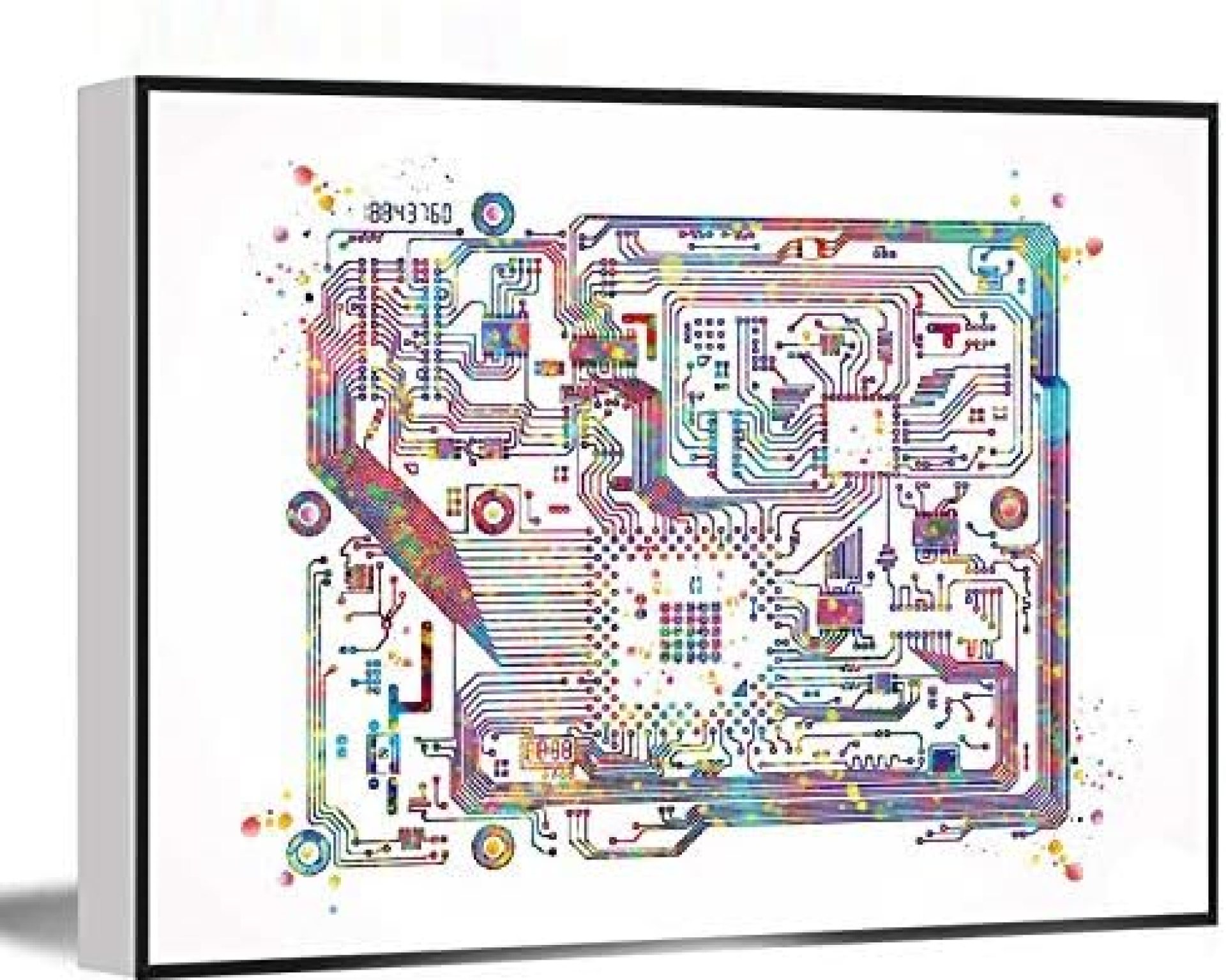 CANVAS WALL ART FOR CONDO,Circuit Board Watercolor Print Science Art Computer Modern Art Electronic Motherboard Engineer Technology Art Poster Tech Wall Art,8”x12” Framed Modern Canvas Wall Art, CANVAS WALL ART FOR CONDO,Circuit Board Watercolor Print Science Art Computer Modern Art Electronic Motherboard Engineer Technology Art Poster Tech Wall Art,8”x12” Framed Modern Canvas Wall Art,