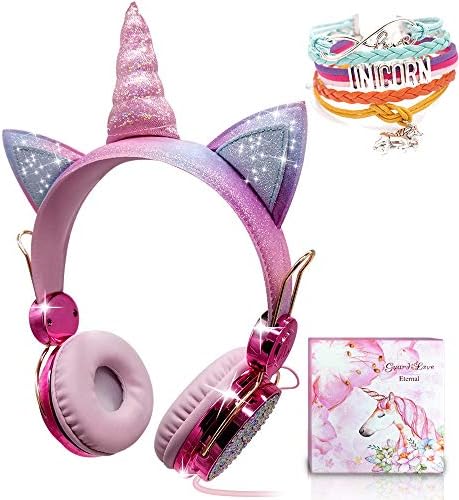 Unicorn Kids Headphones for Girls Children Teens, Wired Headphones w/Microphone 3.5mm Jack, Over On Ear Headset for School Birthday Xmas Unicorn Gift (Princess Pink) Unicorn Kids Headphones for Girls Children Teens, Wired Headphones w/Microphone 3.5mm Jack, Over On Ear Headset for School Birthday Xmas Unicorn Gift (Princess Pink)