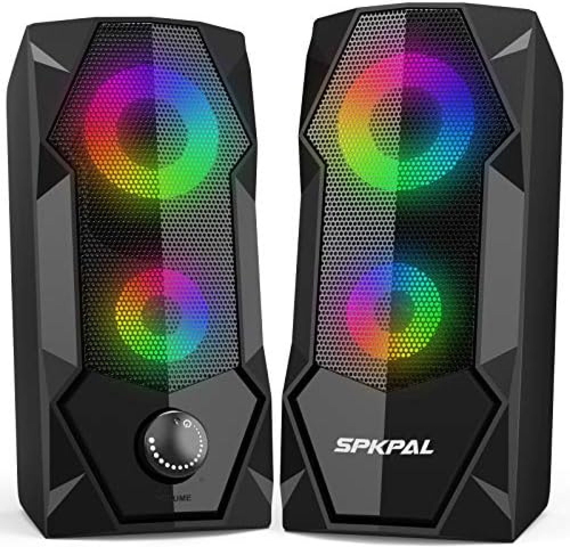 Computer Speakers SPKPAL RGB Gaming Speaker PC 2.0 Wired USB Powered Stereo Volume Control Dual Channel Multimedia AUX 3.5mm for Laptop Desktop Tablet Phone Monitors Computer Speakers SPKPAL RGB Gaming Speaker PC 2.0 Wired USB Powered Stereo Volume Control Dual Channel Multimedia AUX 3.5mm for Laptop Desktop Tablet Phone Monitors