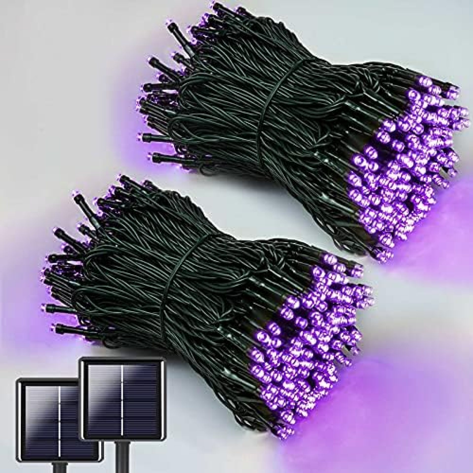 QINOL 2-Pack 400LED 72FT Solar Halloween Decorations Lights Green Wire String Mini Lights Outdoor, Waterproof 8 Modes Decorative Twinkle Lights for Xmas Tree (Purple) QINOL 2-Pack 400LED 72FT Solar Halloween Decorations Lights Green Wire String Mini Lights Outdoor, Waterproof 8 Modes Decorative Twinkle Lights for Xmas Tree (Purple)