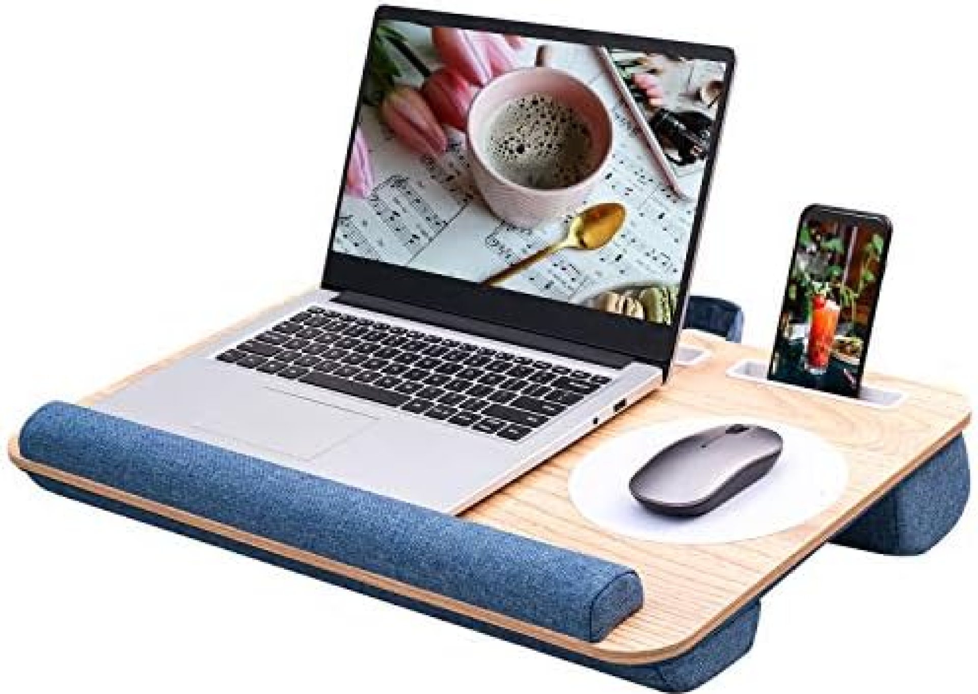 Rentliv Lap Desk – Home Office Portable Laptop Lap Desk with Cushion Mouse Pad,Wrist Pad and Phone Holder- Fits up to 17 inches Laptop Desk -Blue Rentliv Lap Desk – Home Office Portable Laptop Lap Desk with Cushion Mouse Pad,Wrist Pad and Phone Holder- Fits up to 17 inches Laptop Desk -Blue
