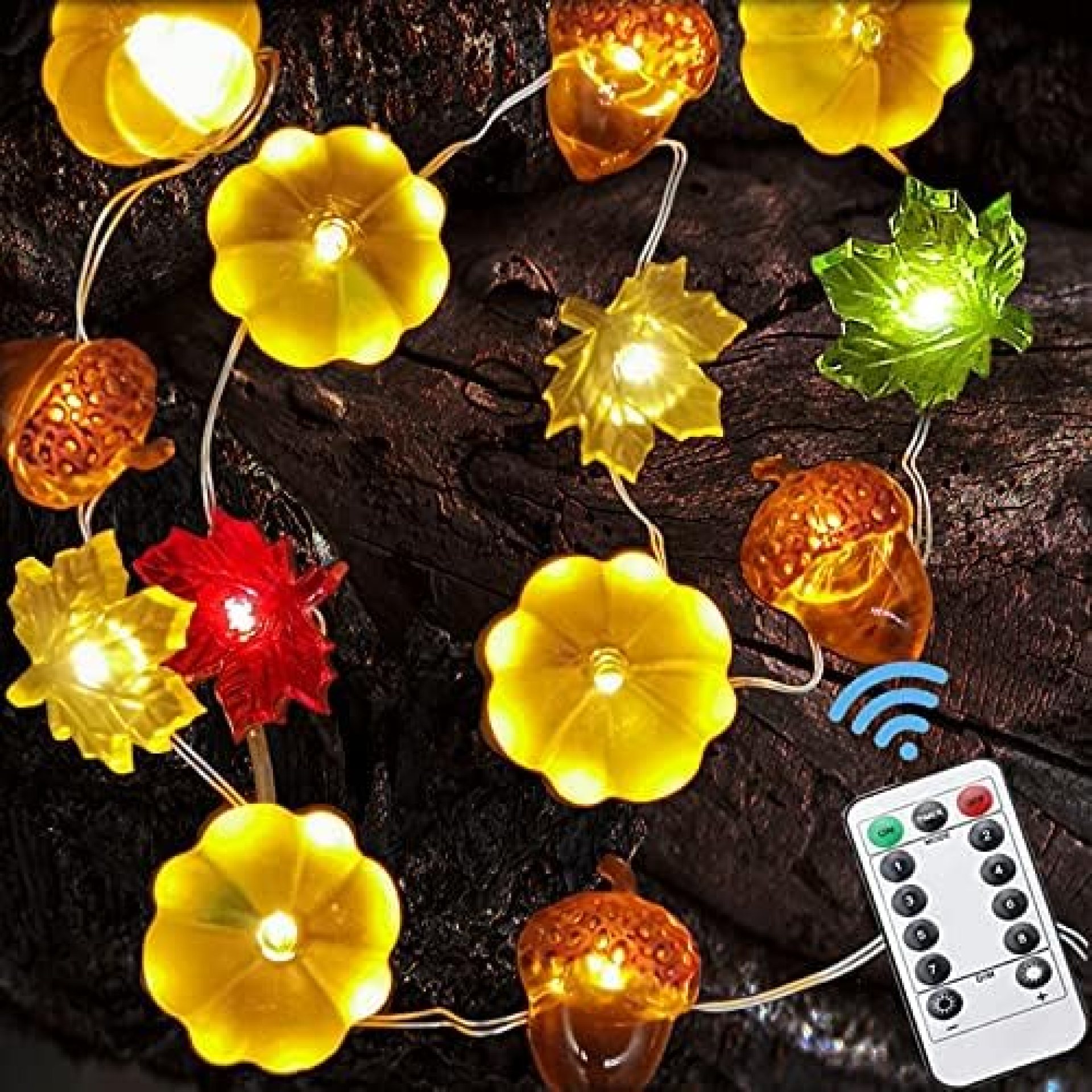 Halloween Thanksgiving Decoration Fall Decor Lights Garland 10ft 30 LED 3D Pumpkin Maple Leaf Acorn Battery Operated String Lights with Remote Control for Indoor Outdoor Fall Autumn Thanksgiving Party Halloween Thanksgiving Decoration Fall Decor Lights Garland 10ft 30 LED 3D Pumpkin Maple Leaf Acorn Battery Operated String Lights with Remote Control for Indoor Outdoor Fall Autumn Thanksgiving Party