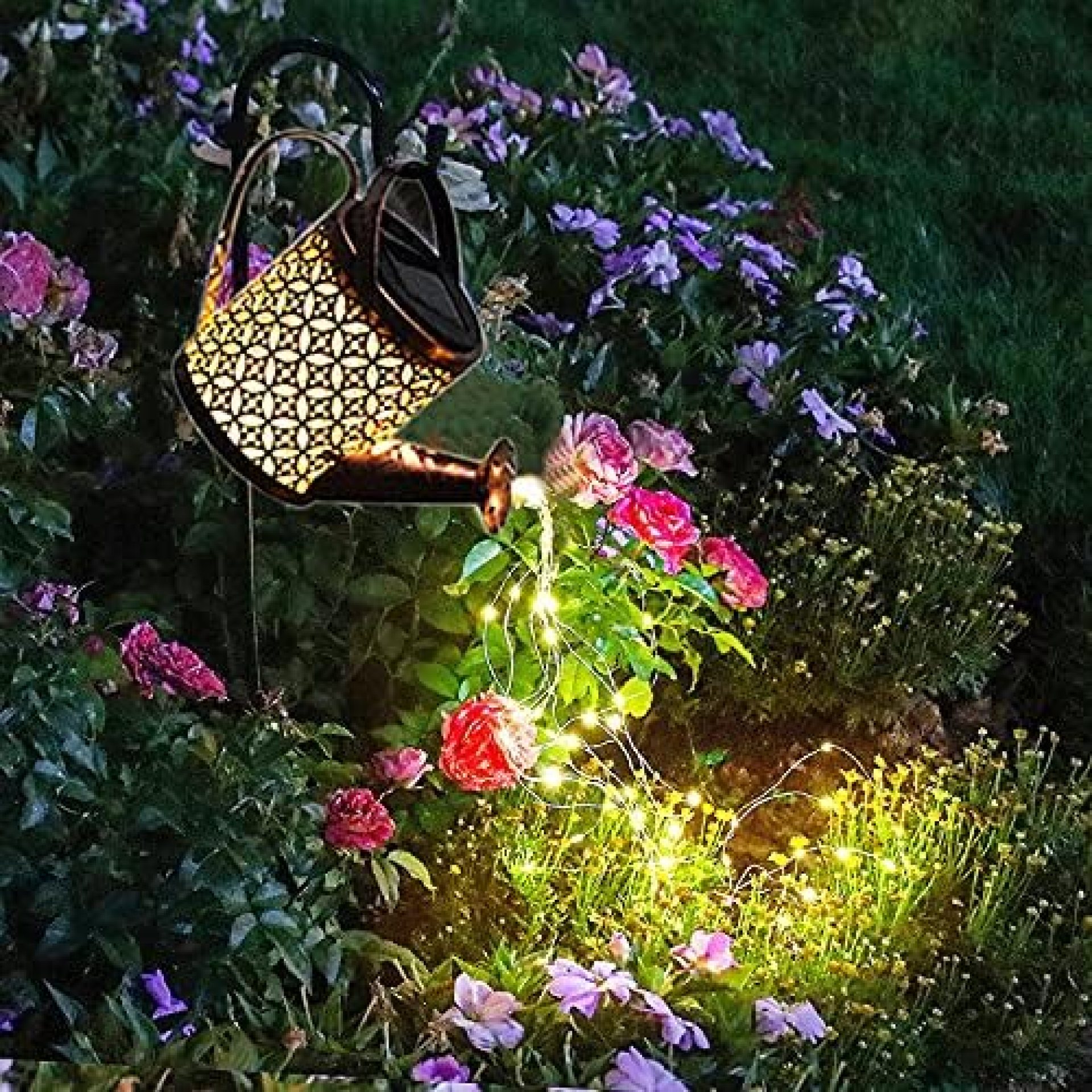 Outdoor Solar Garden LED Light, Solar Hollow Watering Can Lights Decoration Star Shower Garden Art LED Light for Garden Stake Light for Pathway Yard Lawn Patio Landscape Decor Outdoor Solar Garden LED Light, Solar Hollow Watering Can Lights Decoration Star Shower Garden Art LED Light for Garden Stake Light for Pathway Yard Lawn Patio Landscape Decor