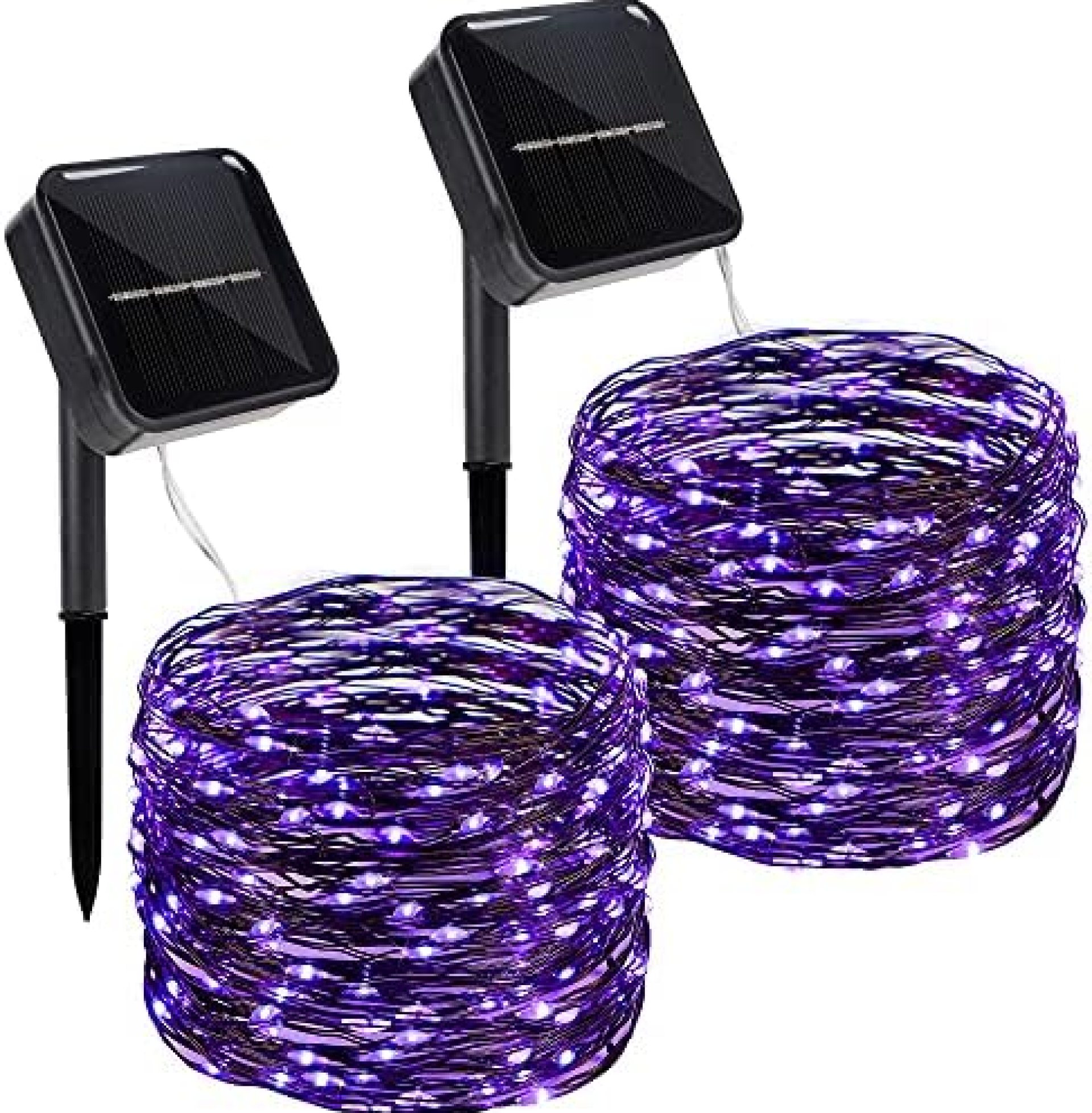 Twinkle Star 2 Pack Outdoor Solar String Lights, 39.4 FT 120 LED Solar Powered Halloween Decorative Fairy Lights with 8 Modes, Waterproof Black Wire for Christmas Patio Yard Wedding Party, Purple Twinkle Star 2 Pack Outdoor Solar String Lights, 39.4 FT 120 LED Solar Powered Halloween Decorative Fairy Lights with 8 Modes, Waterproof Black Wire for Christmas Patio Yard Wedding Party, Purple