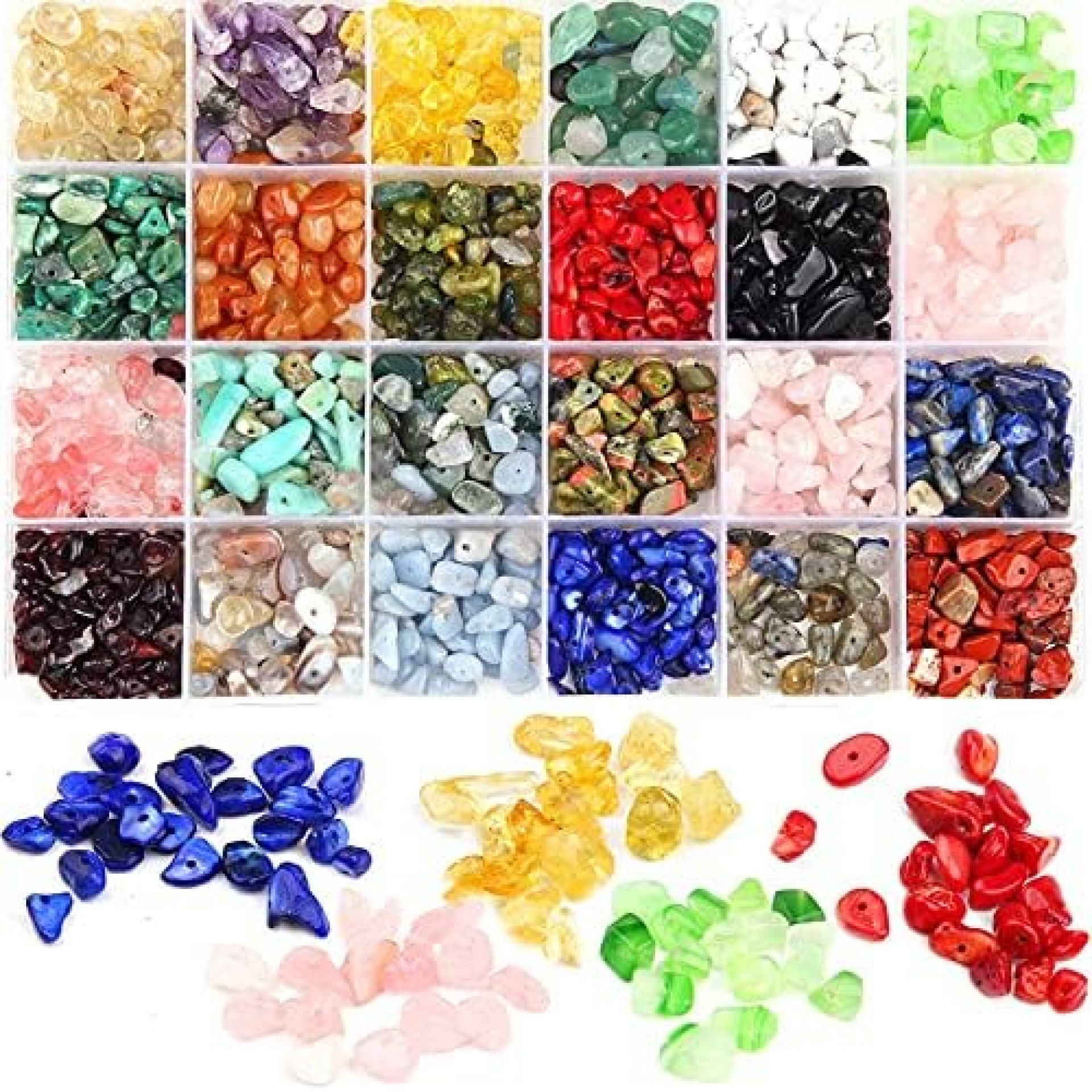 Zifengcer 1500pcs Natural Crystals Stone Beads for Jewelry Making,Irregular Chip Gemstone Bulk Beads for Earrings Making, Necklace, Bracelet, DIY Art Crafts Gift Zifengcer 1500pcs Natural Crystals Stone Beads for Jewelry Making,Irregular Chip Gemstone Bulk Beads for Earrings Making, Necklace, Bracelet, DIY Art Crafts Gift