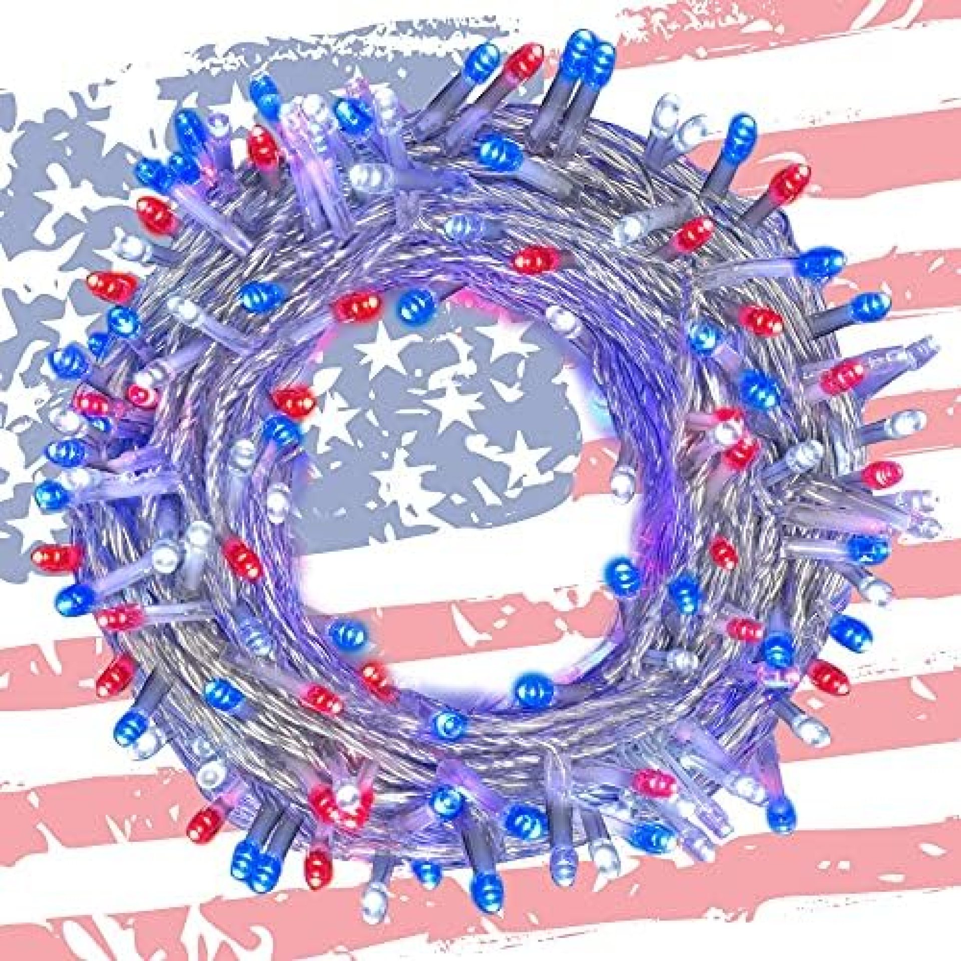 Twinkle Star 66FT 200 LED Fairy String Lights, July 4th Patriotic Light Plug in Indoor String Light 8 Modes Waterproof for Outdoor Independence Day Holiday Party Bedroom Decoration (Red, Blue & White) Twinkle Star 66FT 200 LED Fairy String Lights, July 4th Patriotic Light Plug in Indoor String Light 8 Modes Waterproof for Outdoor Independence Day Holiday Party Bedroom Decoration (Red, Blue & White)