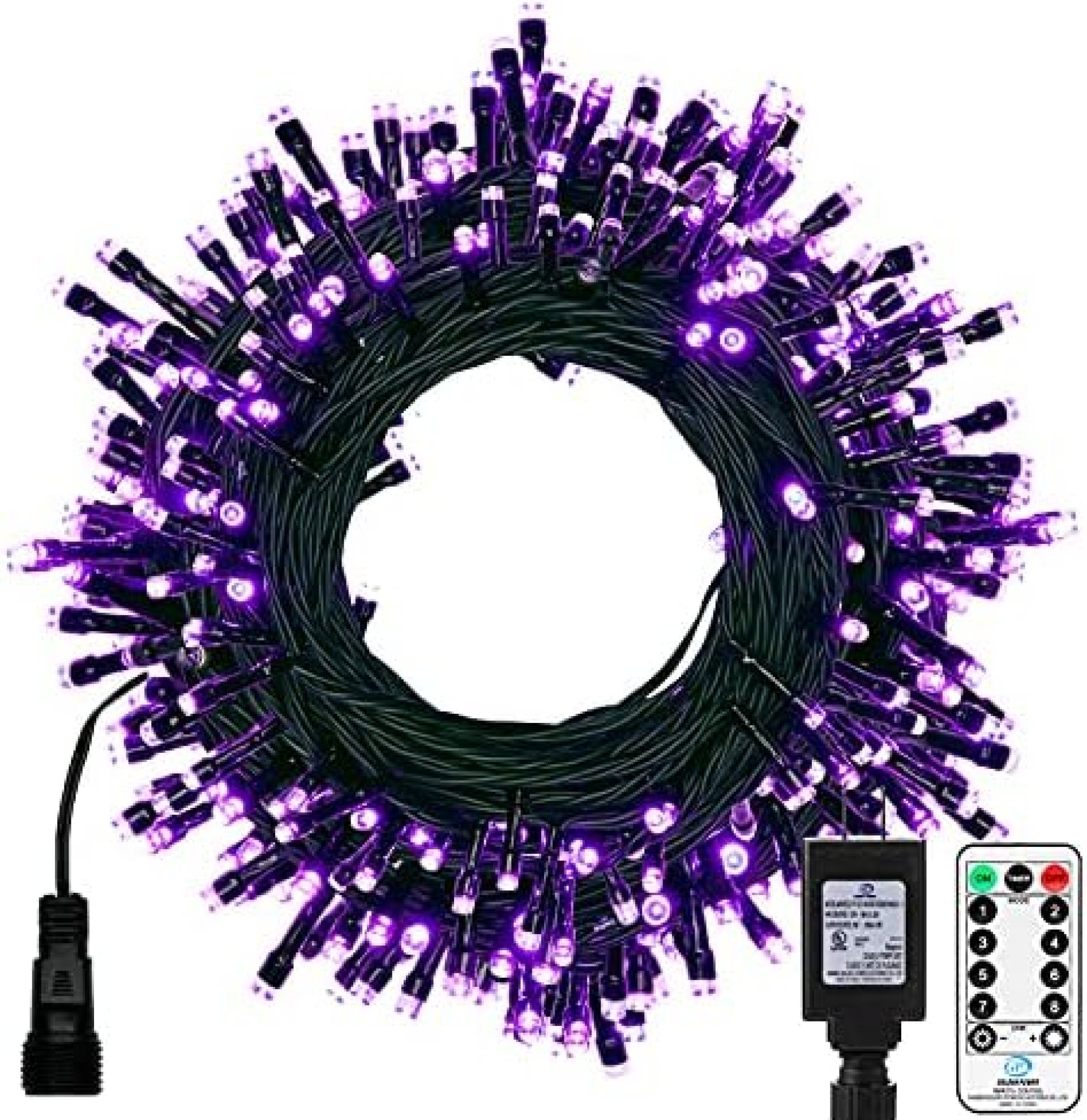 200 LED Halloween Purple String Lights with Remote – 8 Light Modes 66Ft Plug in Waterproof Mini LED Lights with Black Wire for Outdoor Indoor Holiday Wedding Party Bedroom Decorations 200 LED Halloween Purple String Lights with Remote – 8 Light Modes 66Ft Plug in Waterproof Mini LED Lights with Black Wire for Outdoor Indoor Holiday Wedding Party Bedroom Decorations
