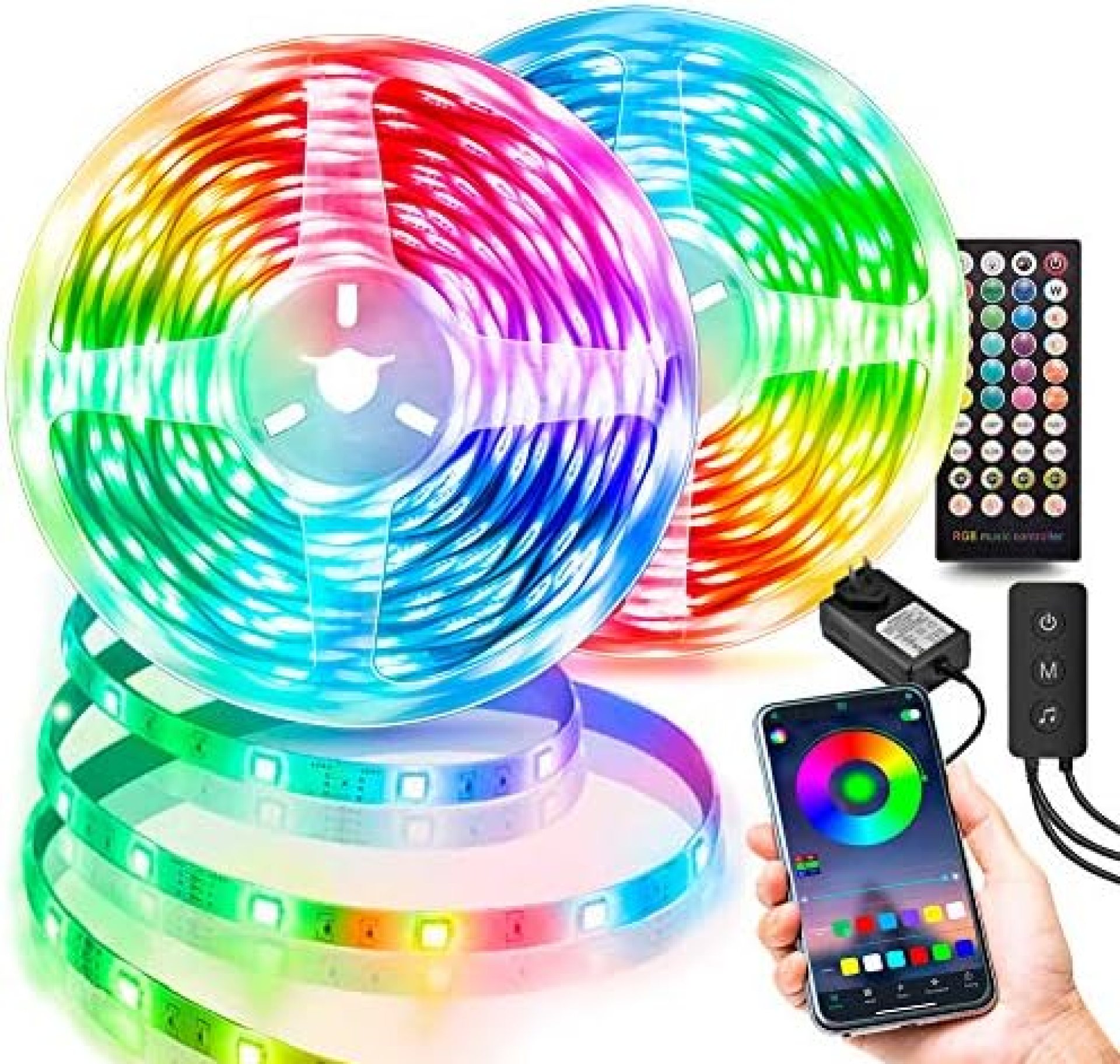 Led Lights for Bedroom 100ft, LEHOU APP Control Music Sync Color Changing Led Strip Lights with Remote, 24V LED Tape Lights for Room Kitchen Home Decoration (2X50ft) Led Lights for Bedroom 100ft, LEHOU APP Control Music Sync Color Changing Led Strip Lights with Remote, 24V LED Tape Lights for Room Kitchen Home Decoration (2X50ft)