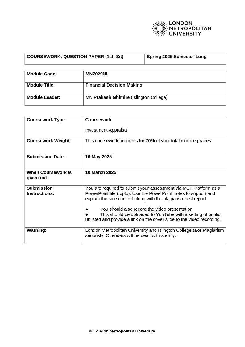 MN7029NI_Financial Decision Making S25 (1st Sit) 002 CWK QP MN7029NI_Financial Decision Making S25 (1st Sit) 002 CWK QP