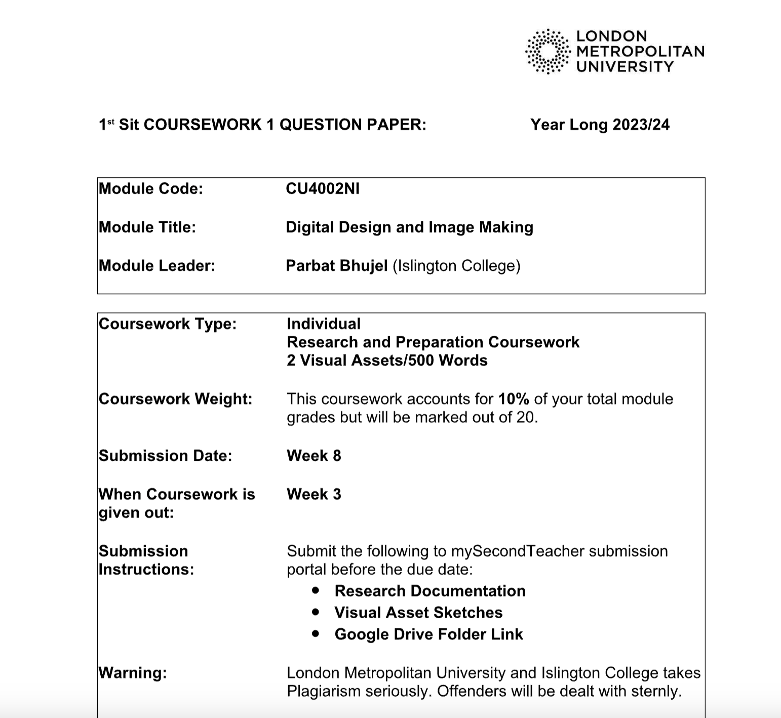 CU4002NI Digital Design and Image Making   Islington College CU4002NI Digital Design and Image Making   Islington College